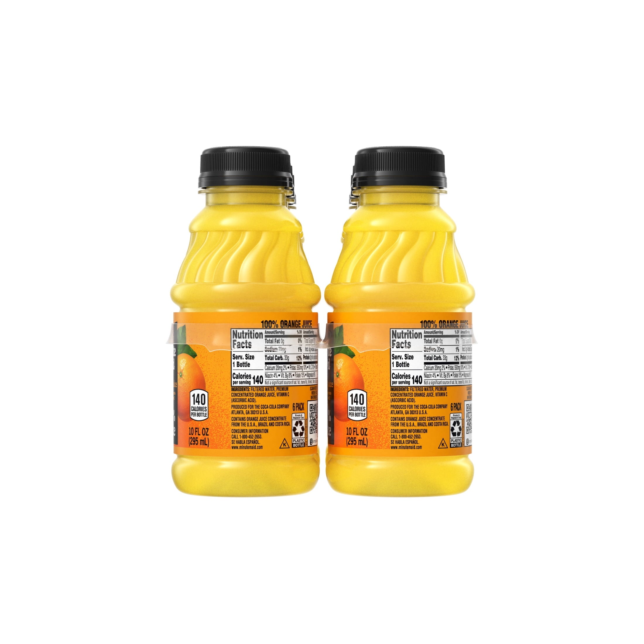 Minute Maid Orange Juice Bottles, 10 fl oz, 6 Pack