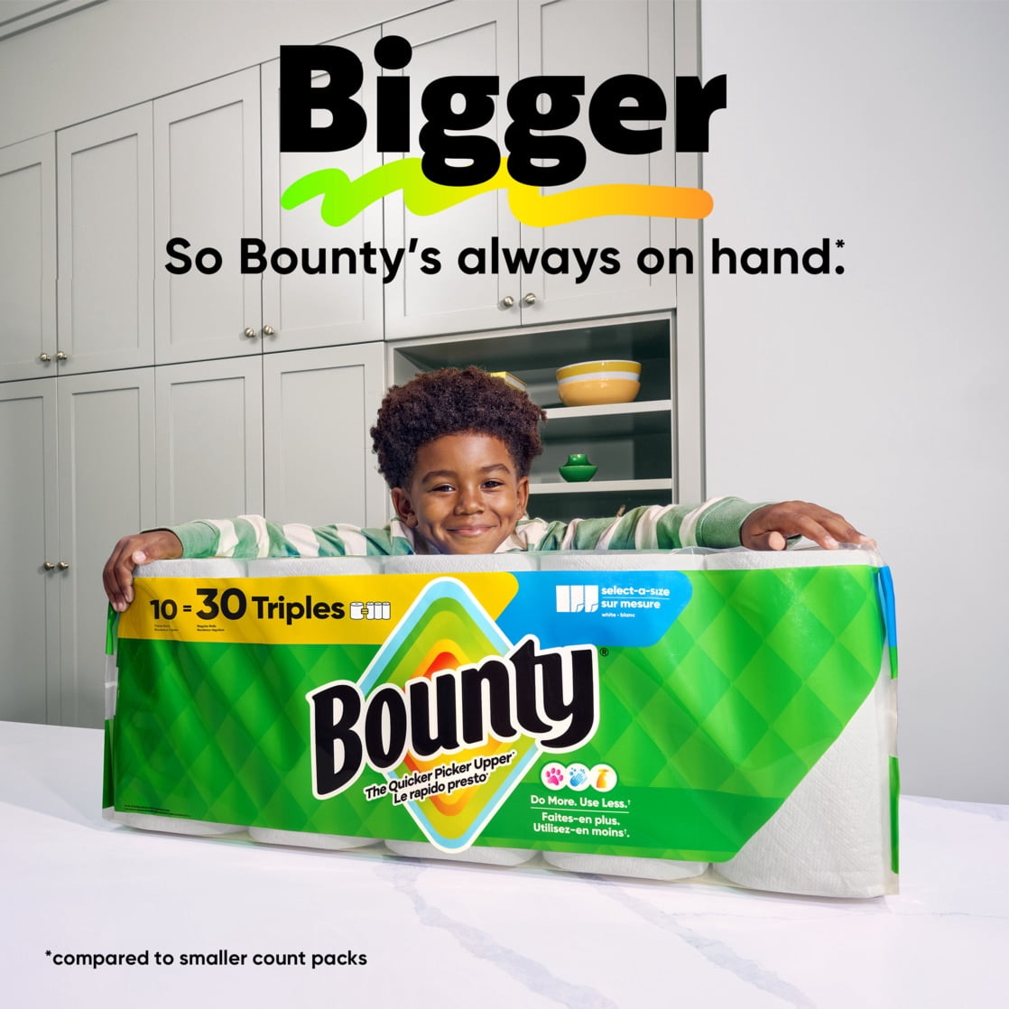 Bounty Paper Towels Select-A-Size Print, 6 Double Rolls, 82 Sheets Per Roll