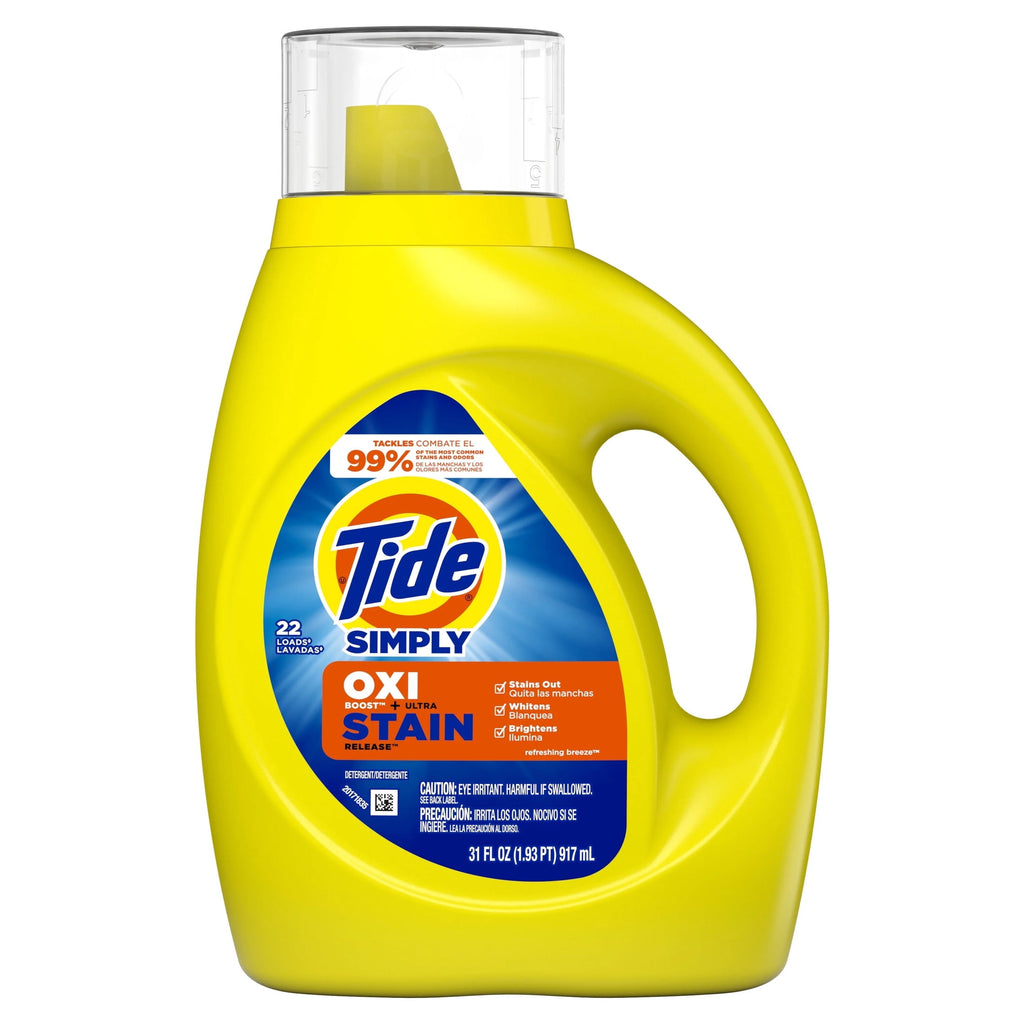 Tide Simply Oxi Boost + Ultra Stain Release, Refreshing Breeze, 22 Loads, 31 fl oz