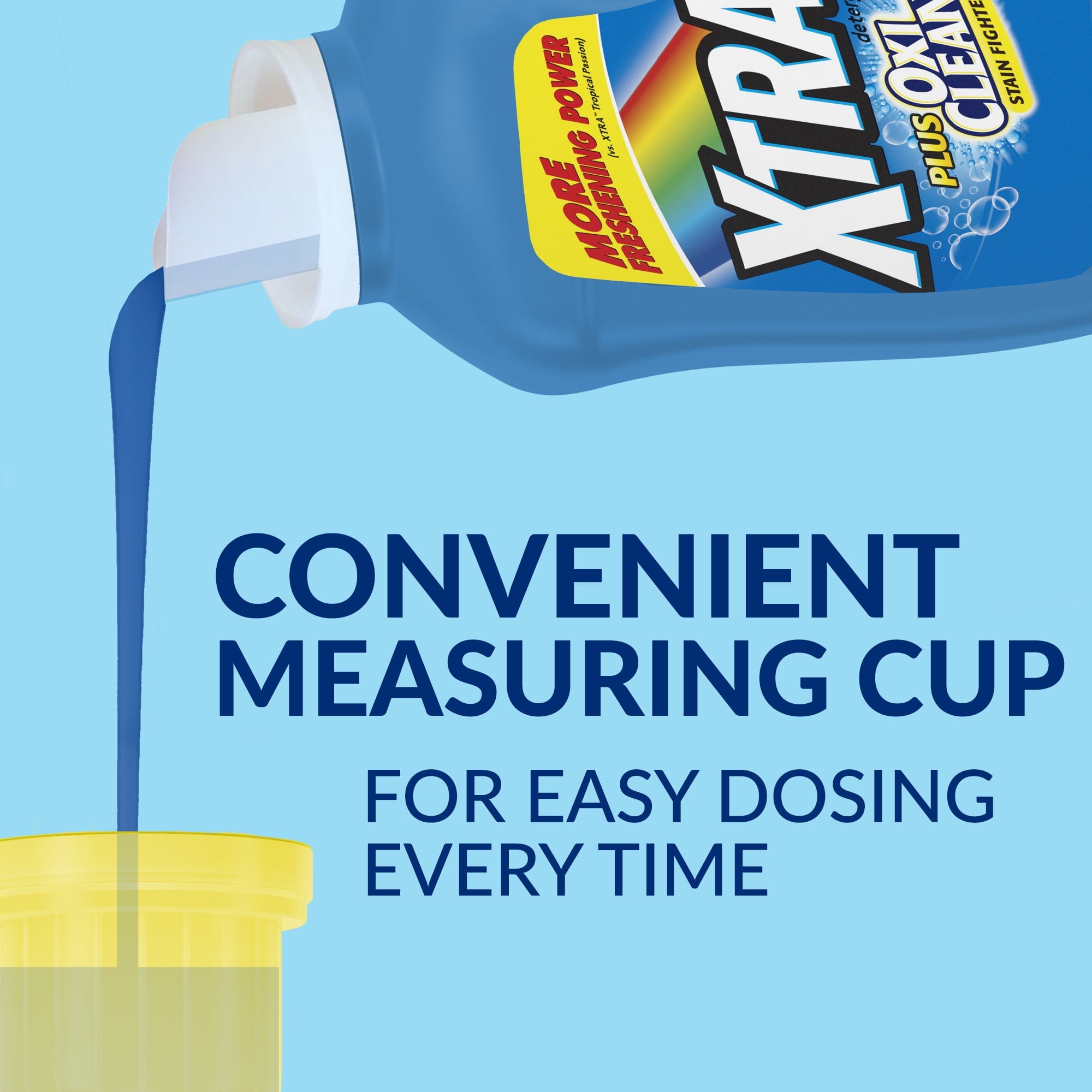 XTRA Plus OxiClean, Crystal Clean, 88 Loads Liquid Laundry Detergent, 136.4 Fl oz