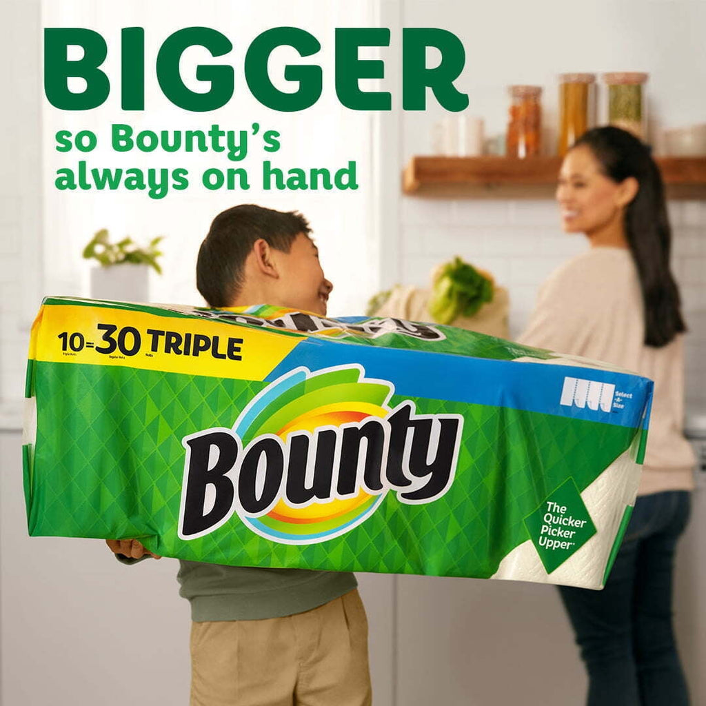 Bounty Paper Towels Select-a-Size, 2 Triple Rolls, Print