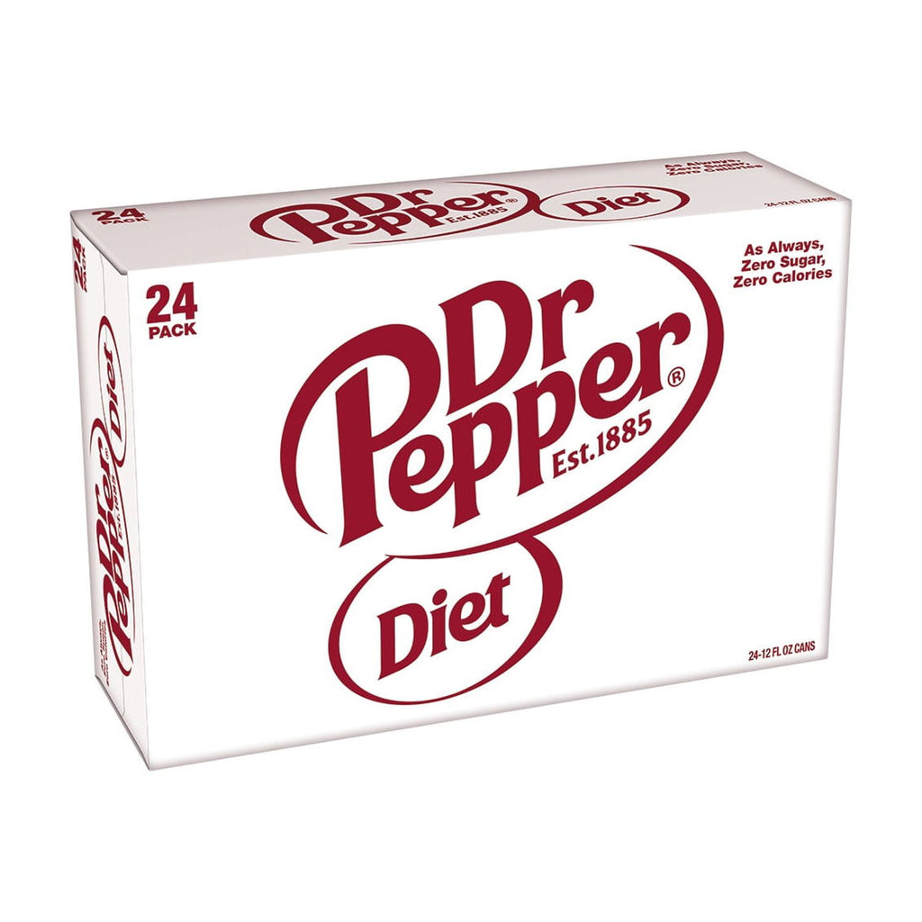 Diet Dr Pepper Soda Pop, 12 fl oz, 12 Pack Cans