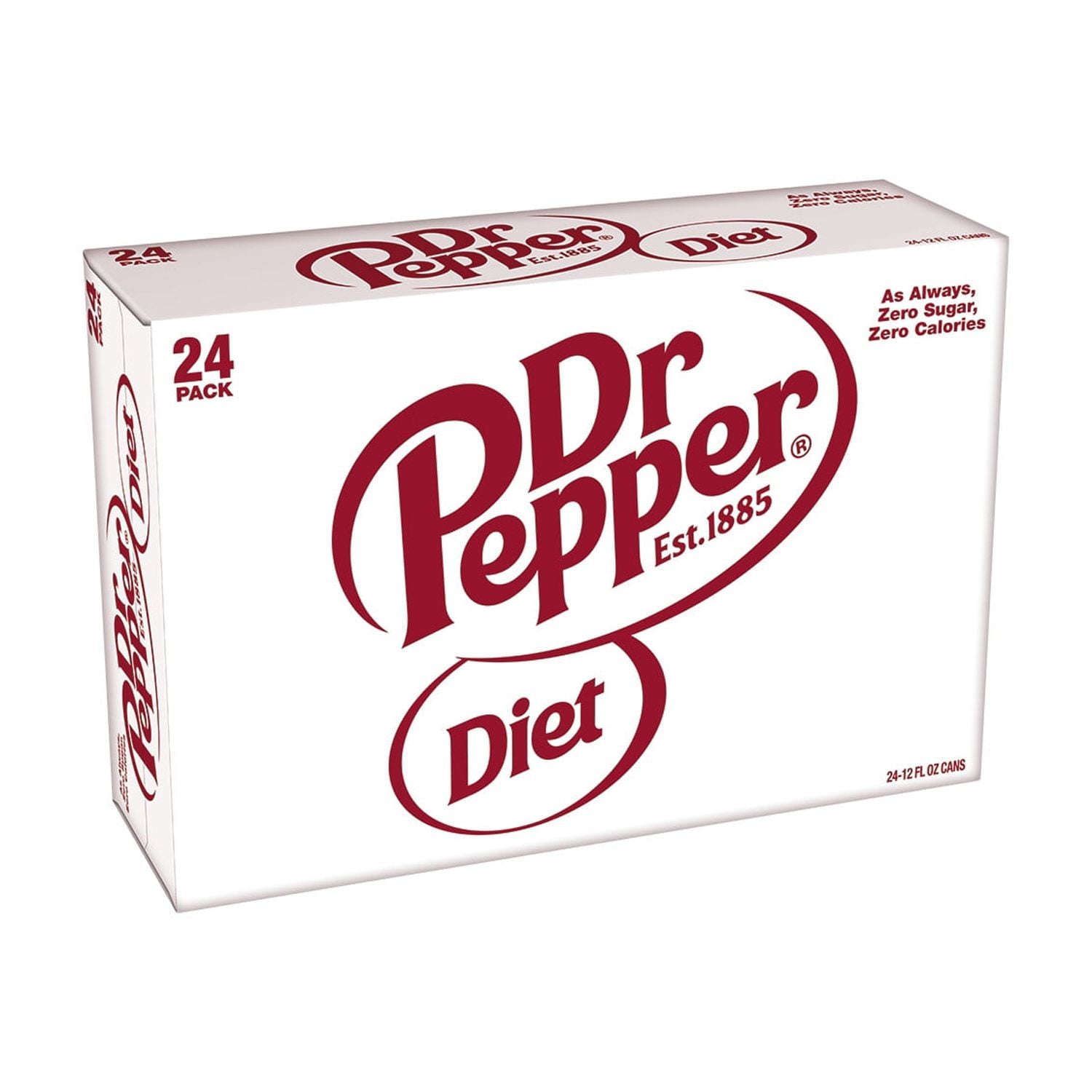 Diet Dr Pepper Soda Pop, 12 fl oz, 12 Pack Cans