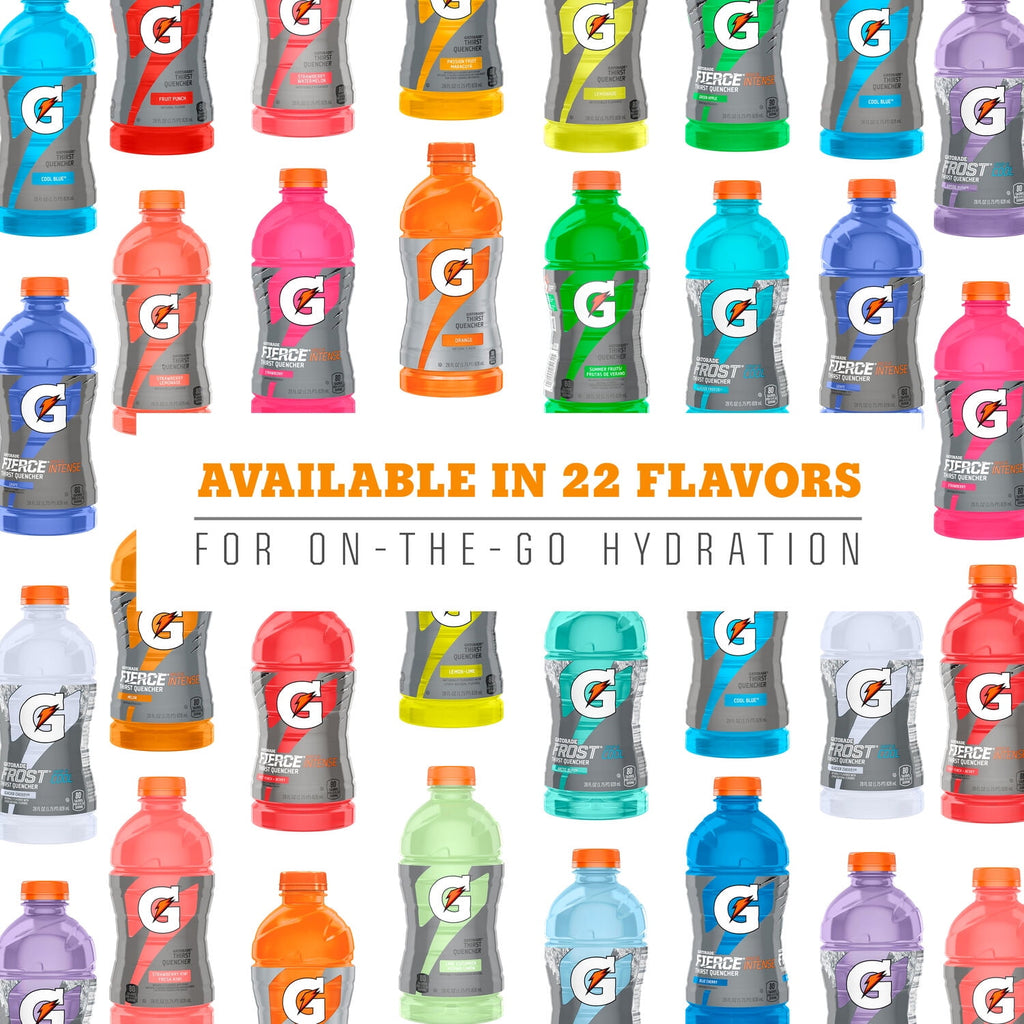Gatorade Thirst Quencher Fruit Punch Sports Drinks, 12 fl oz, 12 Count Bottles