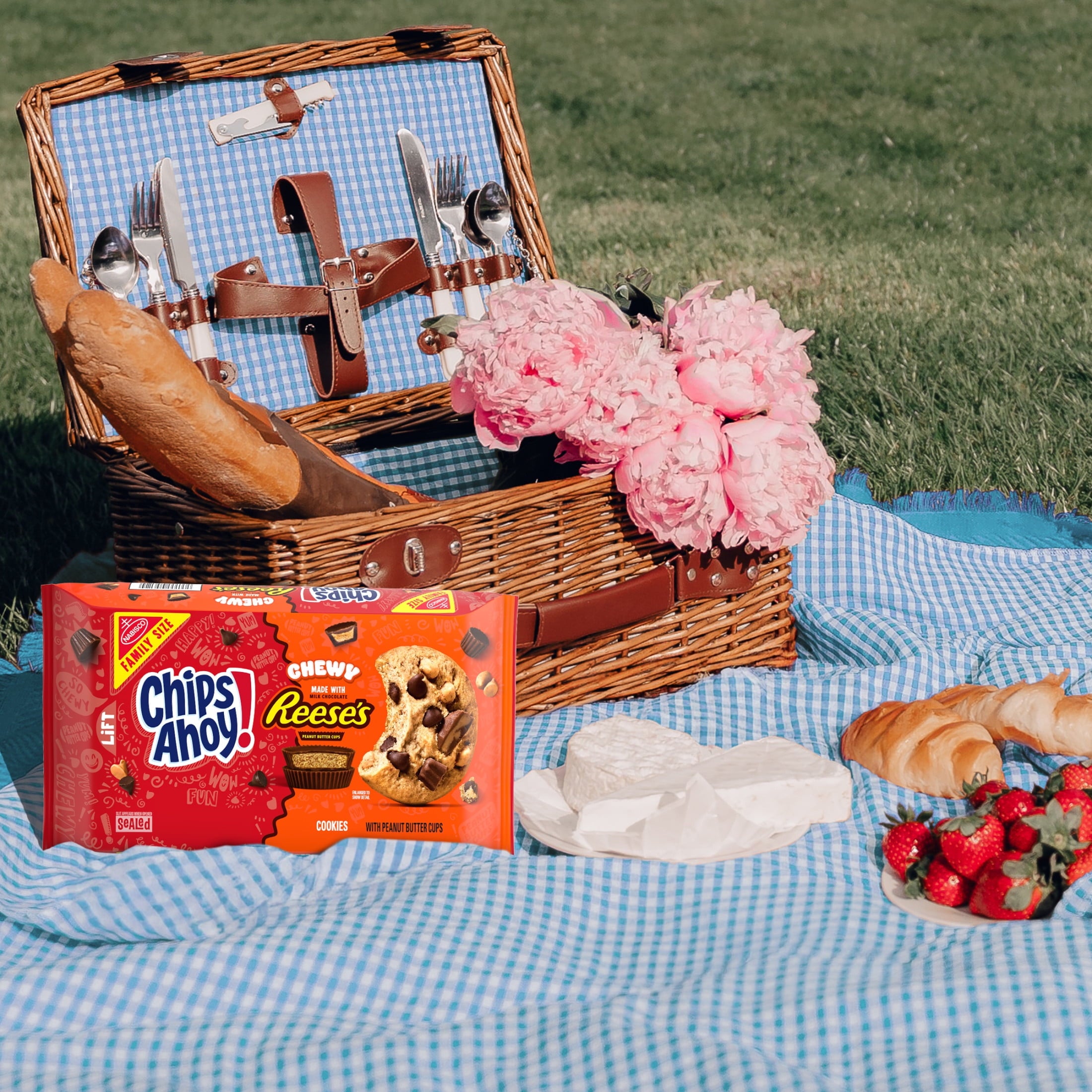 CHIPS AHOY! Chewy Chocolate Chip Cookies with Reese's Peanut Butter Cups, Family Size, 14.25 oz
