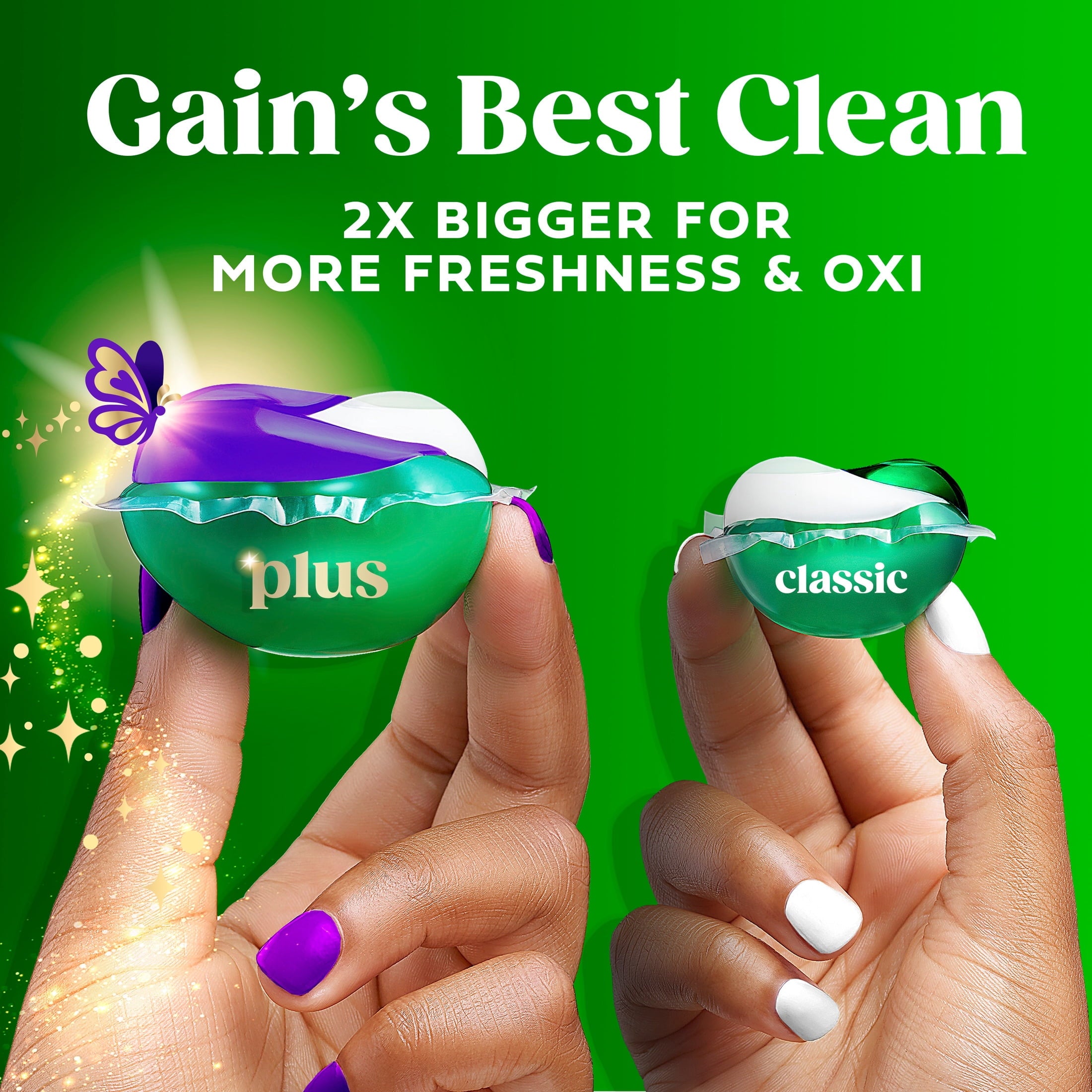 Gain Plus Flings Laundry Detergent Liquid Washing Pacs, Gain's Best All-In-One Clean, Moonlight Breeze Scent, 18 Count