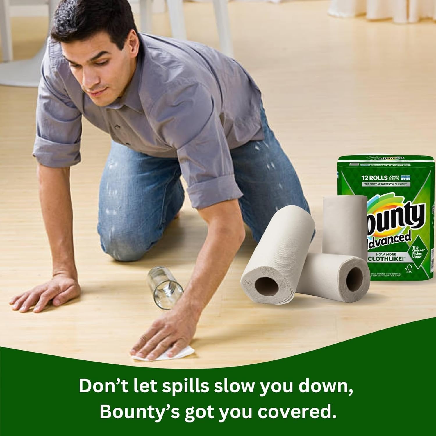 Bounty Advanced 2-Ply Paper Towel - Absorbent, Durable, and Clothlike - Select-A-Size - 3 Rolls