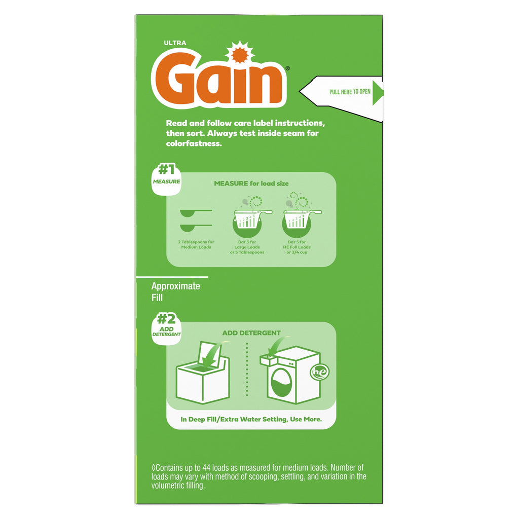 Gain Powder Laundry Detergent, Original Scent, 40 oz, 44 Loads