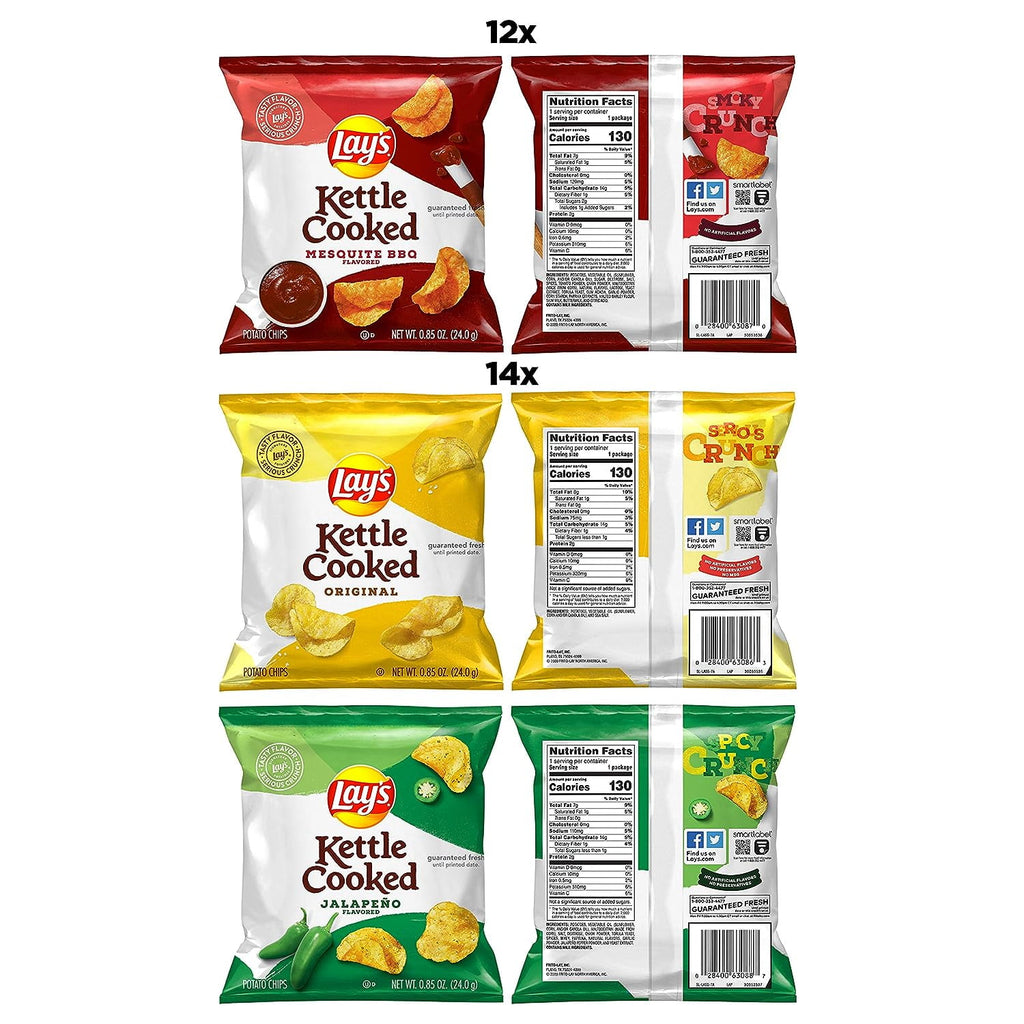 Lay's Potato Chip Variety Pack Snack Chips, 40 Count Multipack