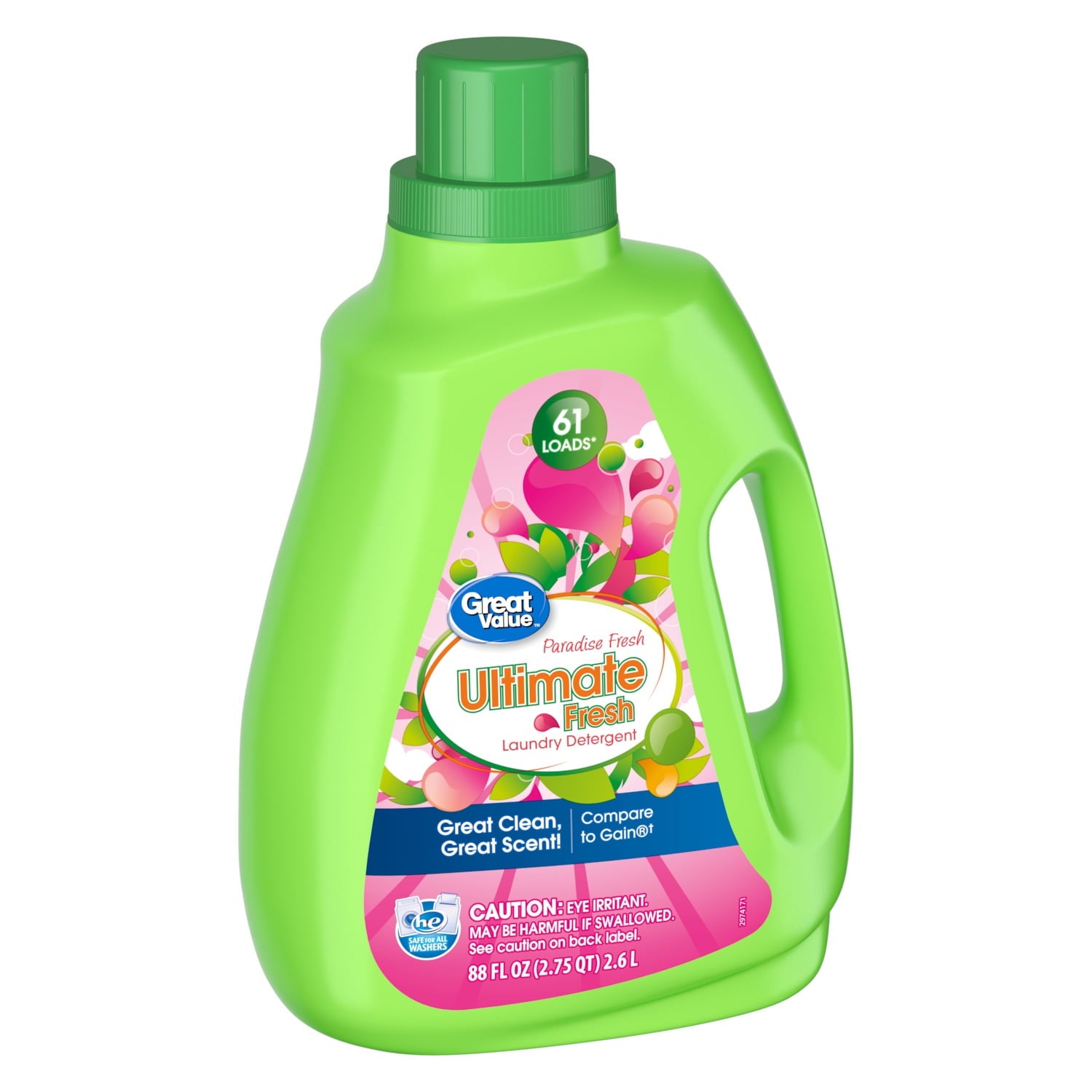 Great Value Ultimate Fresh Laundry Detergent, Paradise Fresh, 88 fl oz