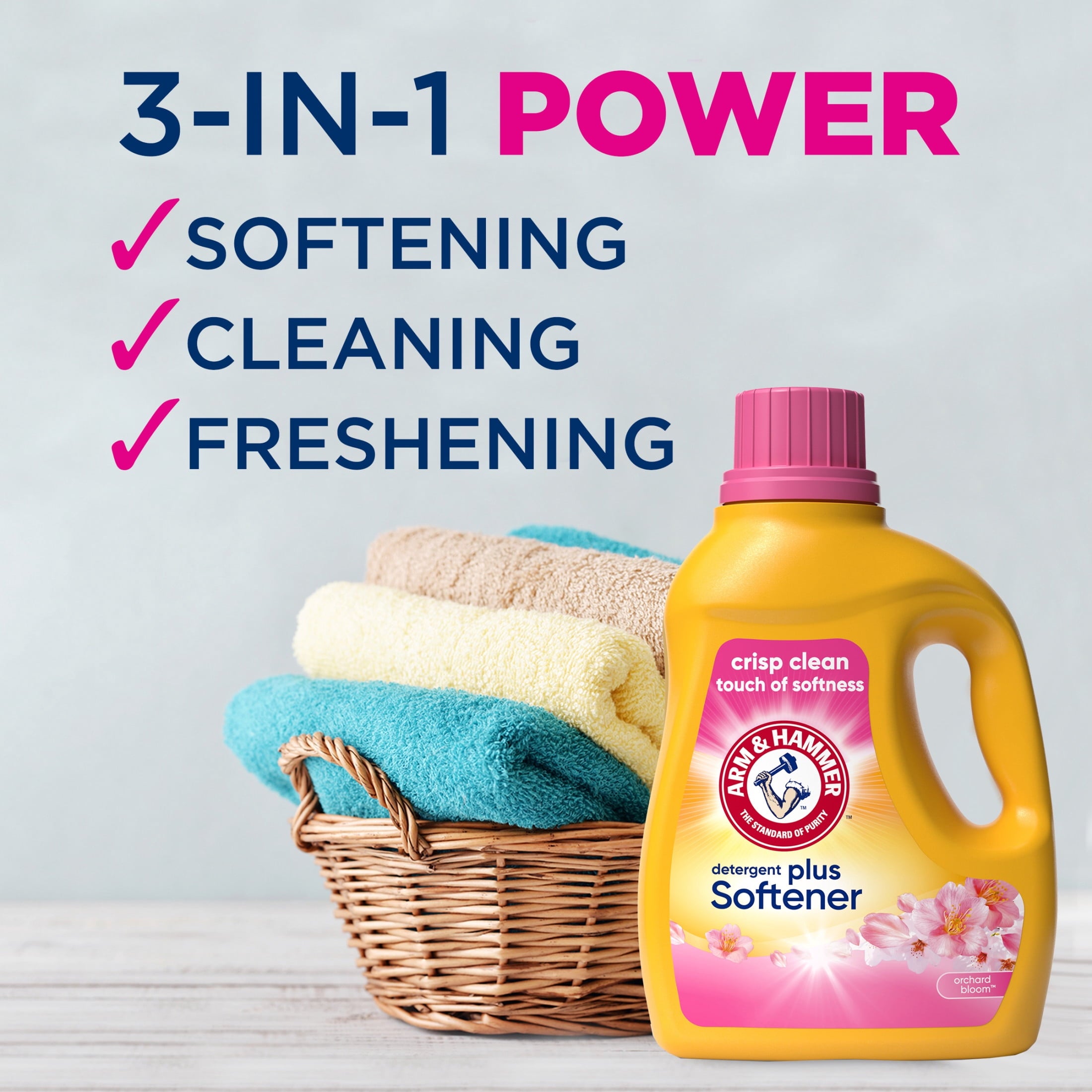 ARM & HAMMER Plus a Touch of Softener, 77 Loads, Liquid Laundry Detergent, 100.5 Fl oz