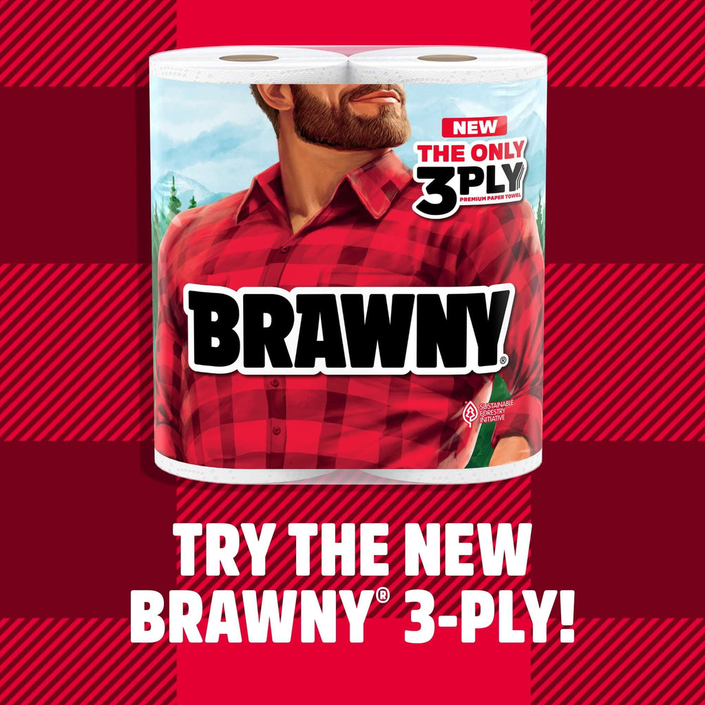 Brawny Tear-a-Square Paper Towels, 8 Double Rolls
