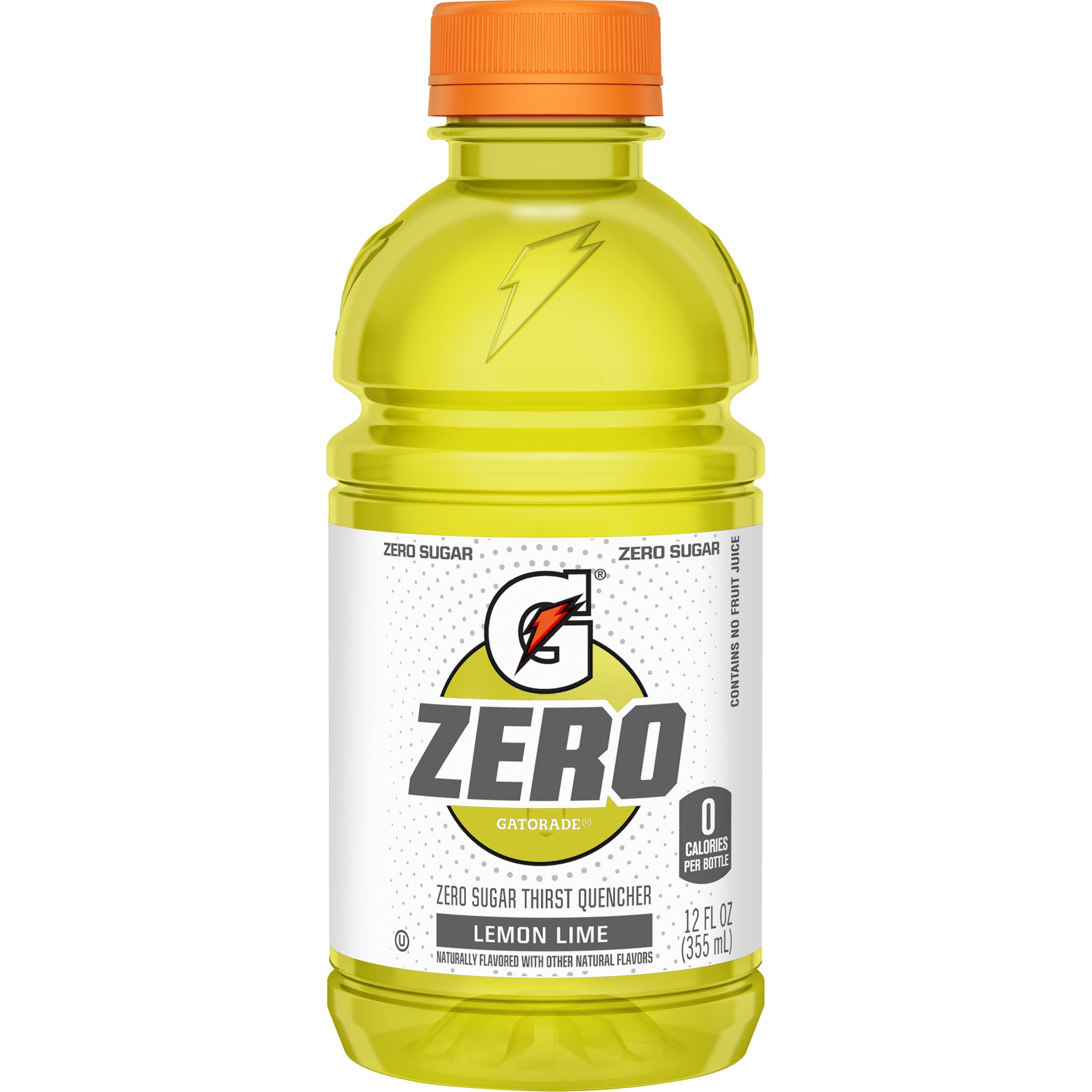 Gatorade Zero Sugar Thirst Quencher Lemon Lime Sports Drinks, 12 fl oz, 12 Count Bottles