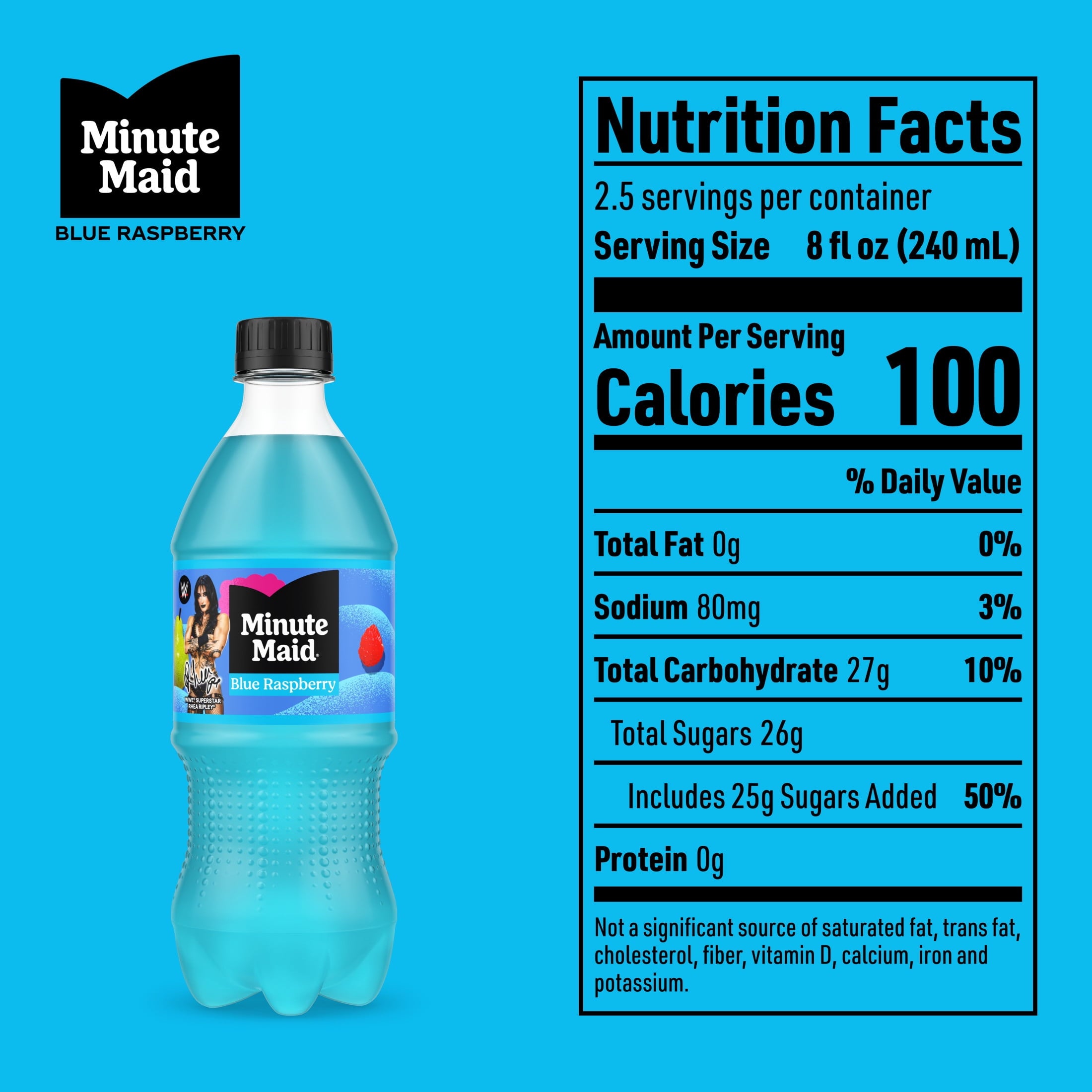 Minute Maid Blue Raspberry Juice Drink Bottle, 20 fl oz
