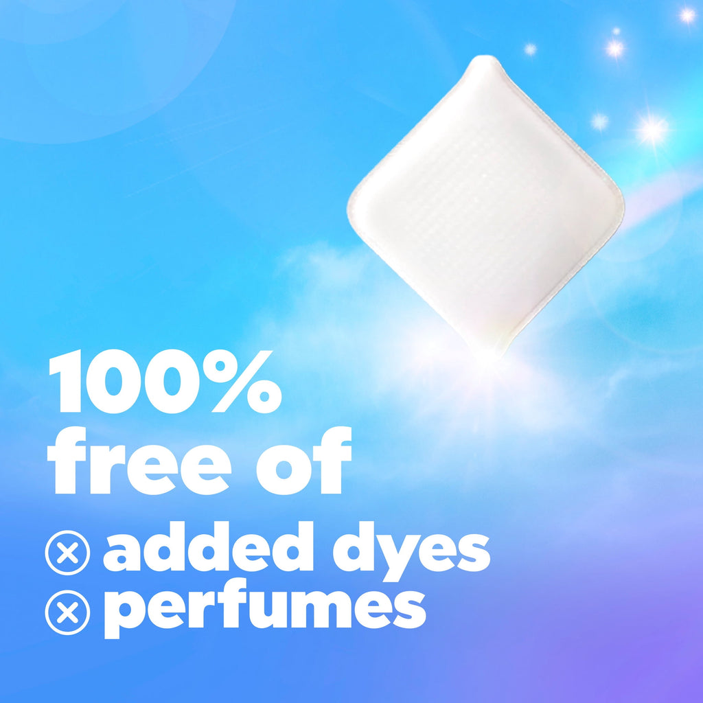 Tide Evo Free & Gentle Laundry Detergent Tiles, Works on 100% of Common Stains, Unscented, 16 Count