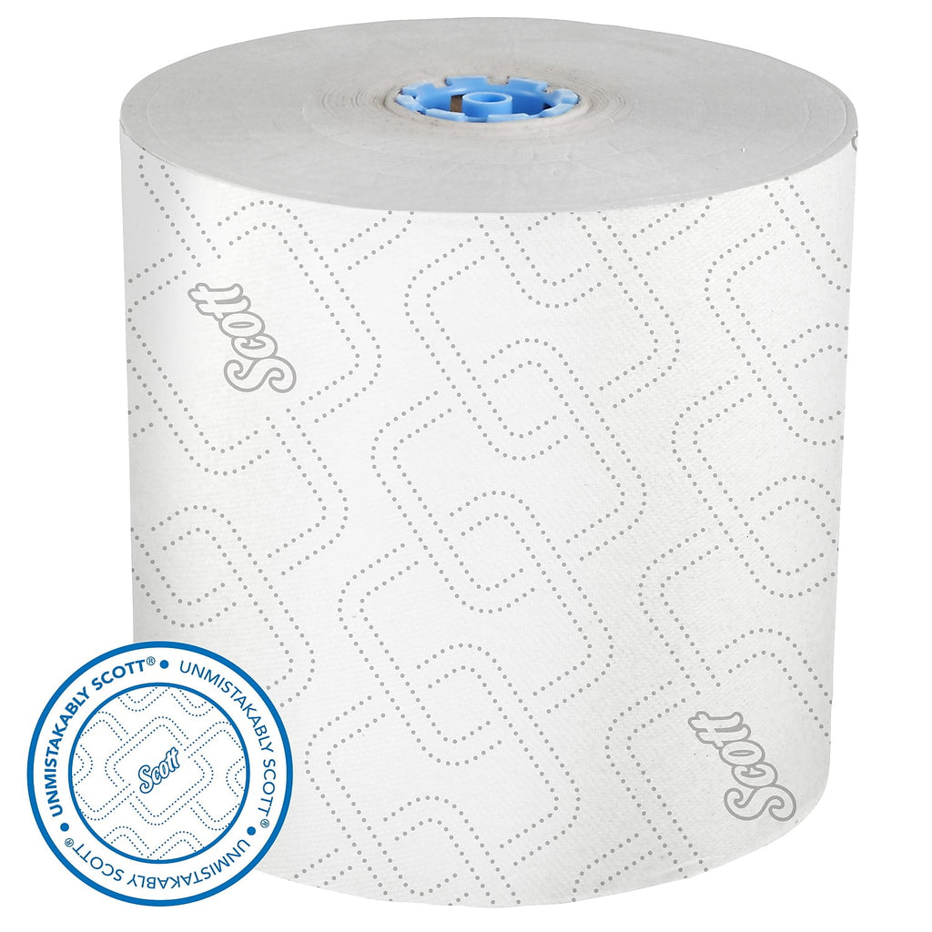 Scott Professional Pro High-Capacity Hard Roll Paper Towels, Bulk (53925), Hardwound, Elevated Design, Absorbency Pockets, for ScottBrand Blue Core Dispensers (6 Rolls at 700' Each, 4,200'/Case)