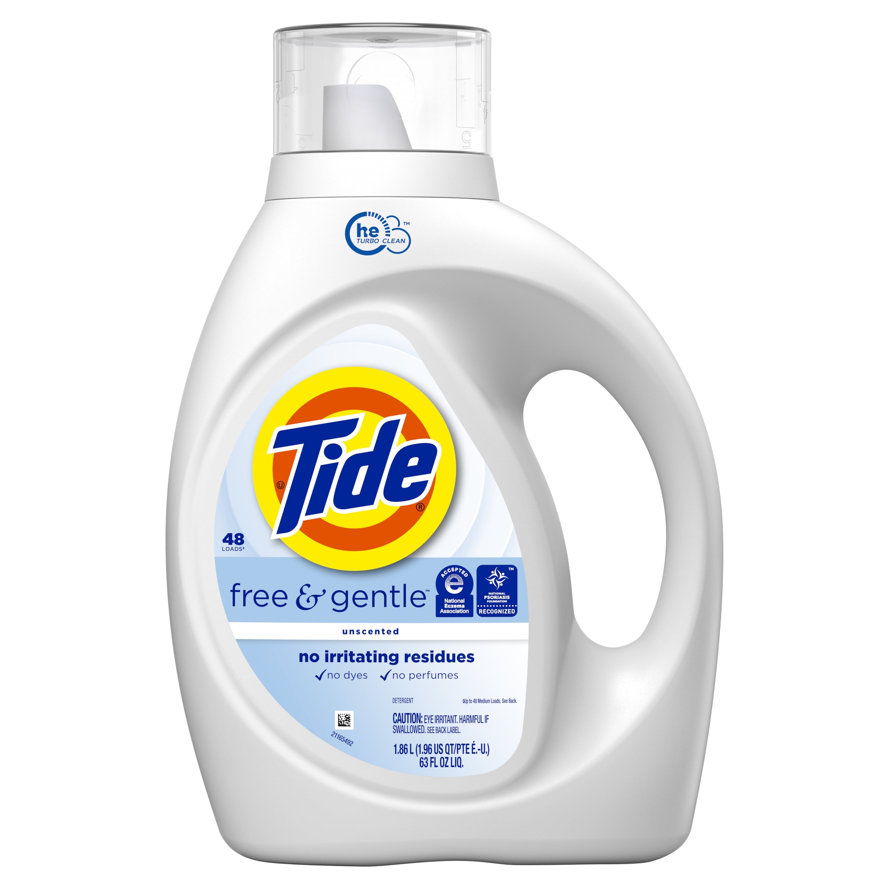 Tide Free & Gentle Laundry Detergent Liquid, 63 fl oz, 48 Loads