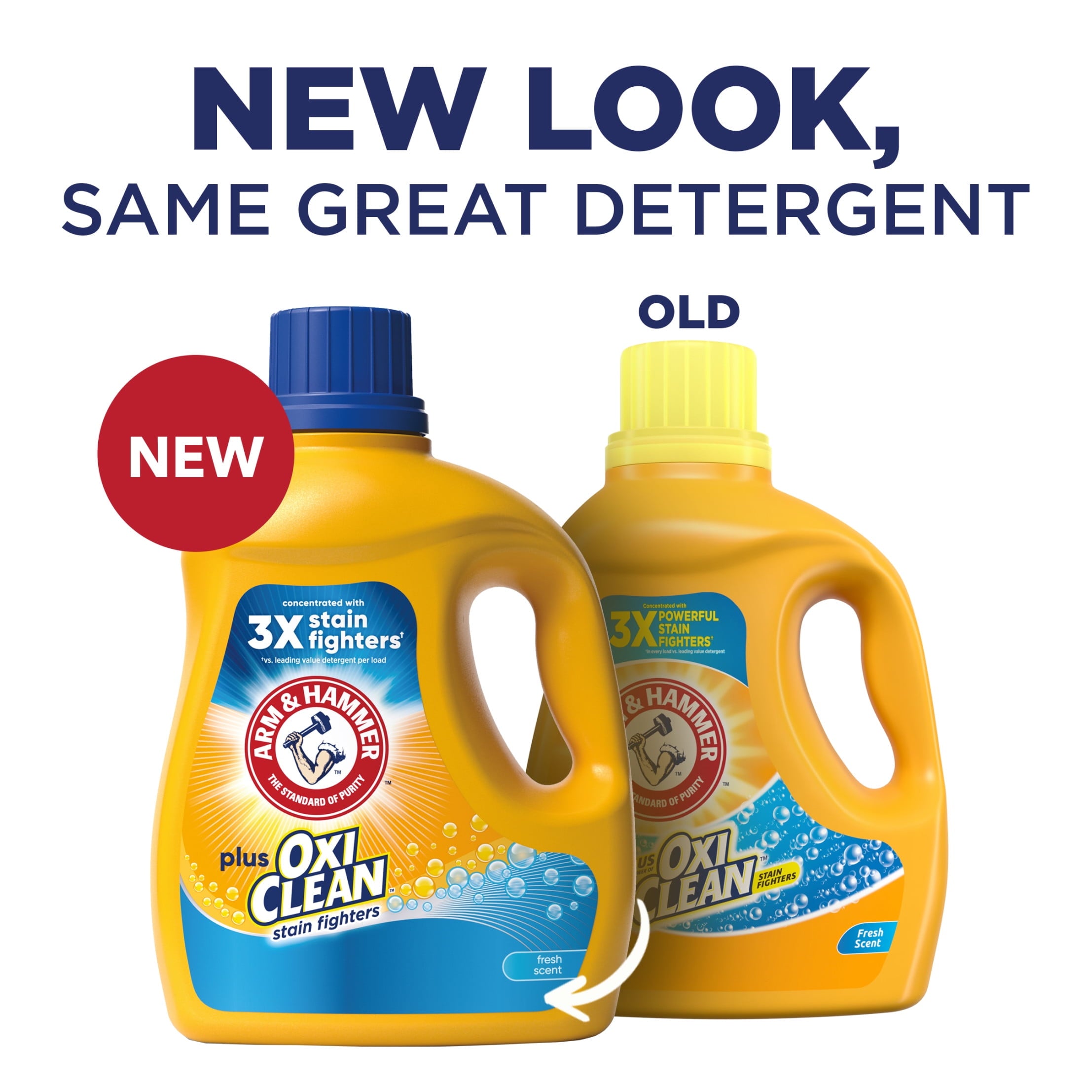 ARM & HAMMER Plus OxiClean Stain Fighters Liquid Laundry Detergent, Fresh Scent, 77 Loads