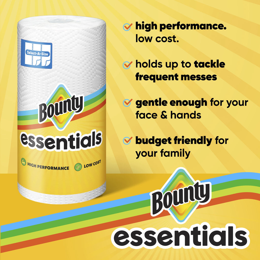 Bounty Essentials Paper Towels Select-a-Size, 6 Triple Rolls