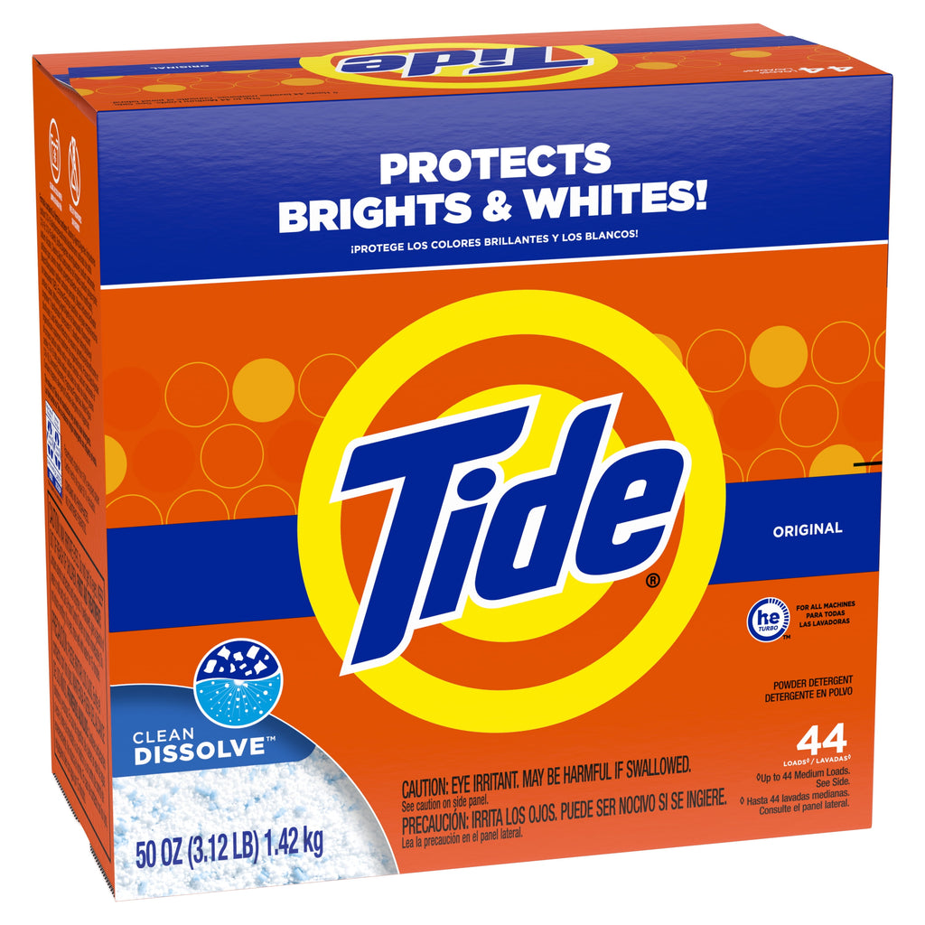 Tide Powder Laundry Detergent, Original Scent, 50 oz, 44 Loads