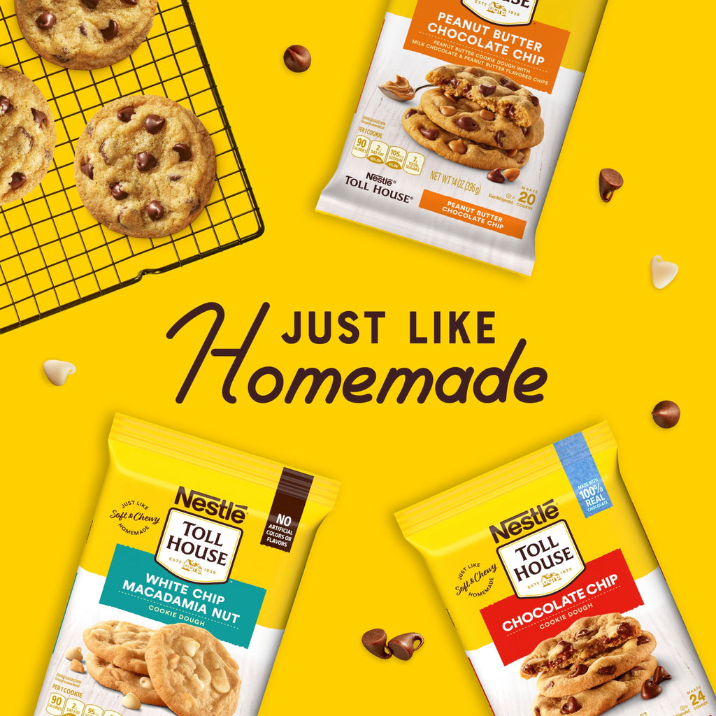 Nestle Toll House Chocolate Chip Cookie Dough, Makes 24 Cookies, 16.5 oz
