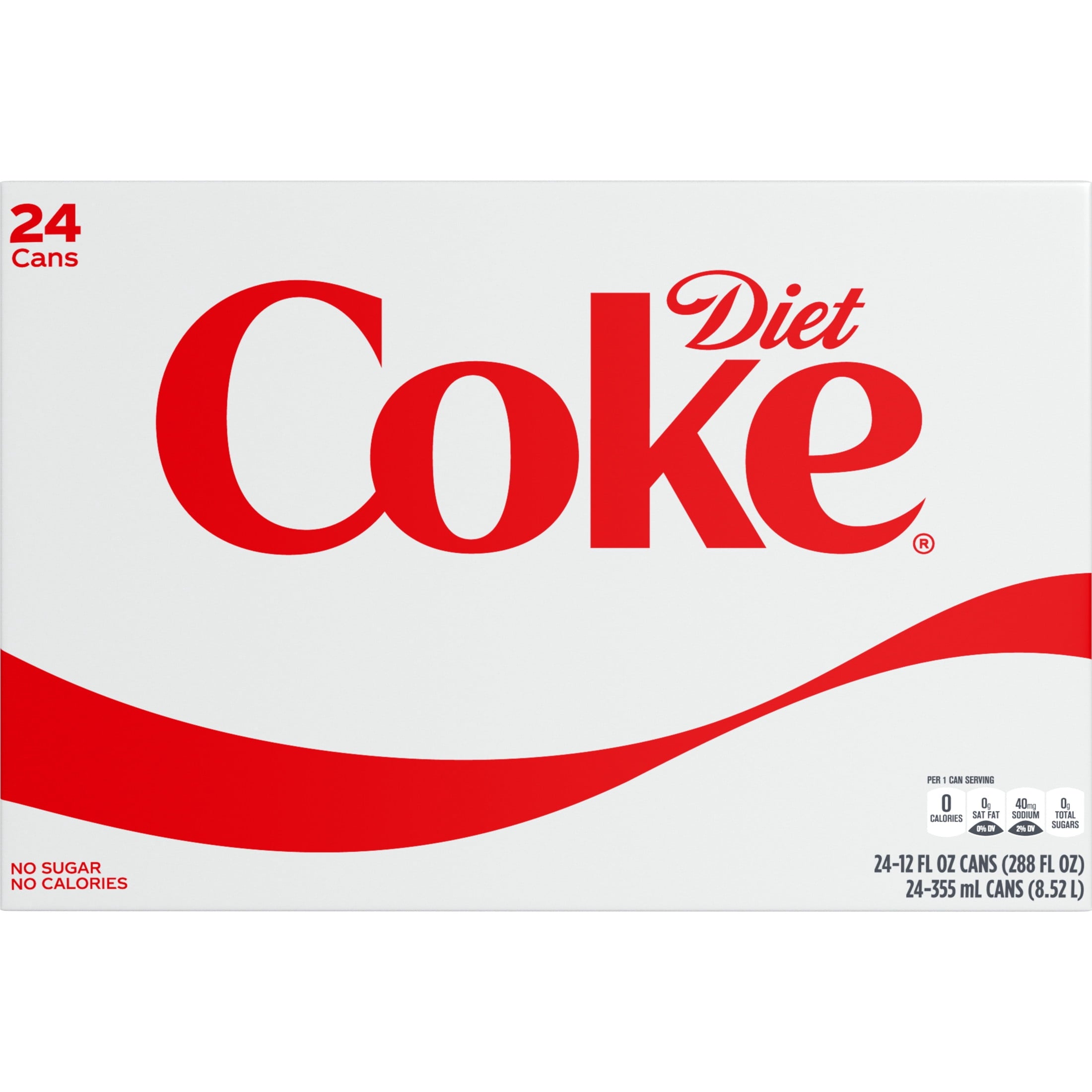 Diet Coke Soda Pop Cans, 12 fl oz, 24 Pack