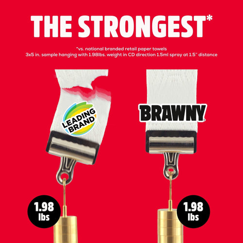 (2 Pack) Brawny Tear-a-Square 3-Ply Paper Towels, 6 Double Rolls