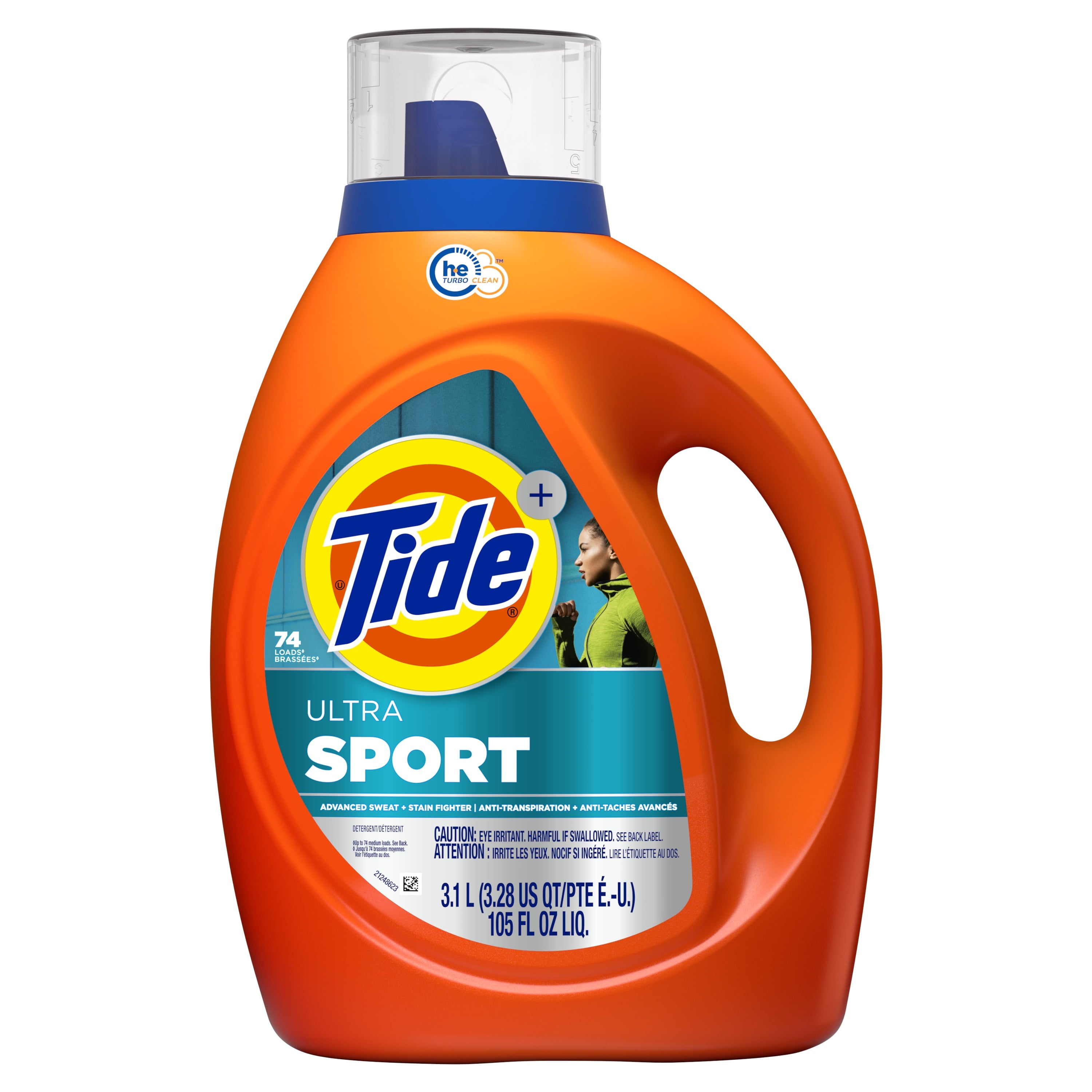 Tide Ultra Sport Liquid Laundry Detergent, Advanced Sweat + Stain Fighter, 105 fl oz, 74 Loads