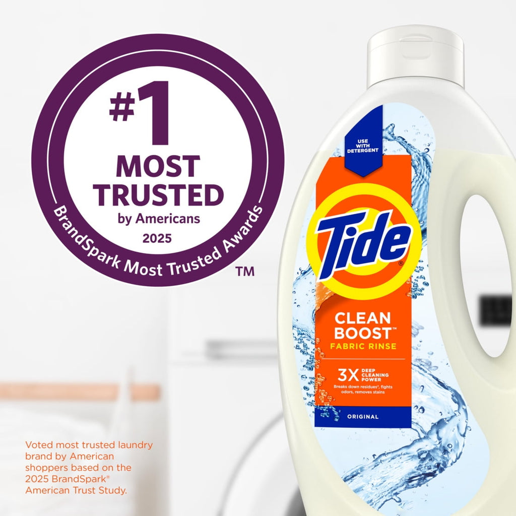 Tide Clean Boost Fabric Softener Rinse, Removes Odors and Residues, Original Scent, 48 fl oz