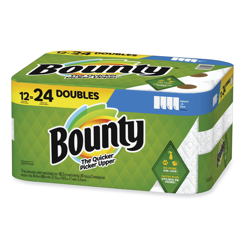 Bounty 08664 2-Ply 5.9 in. x 11 in. Select-a-Size Kitchen Roll Paper Towels - White (12/Carton)