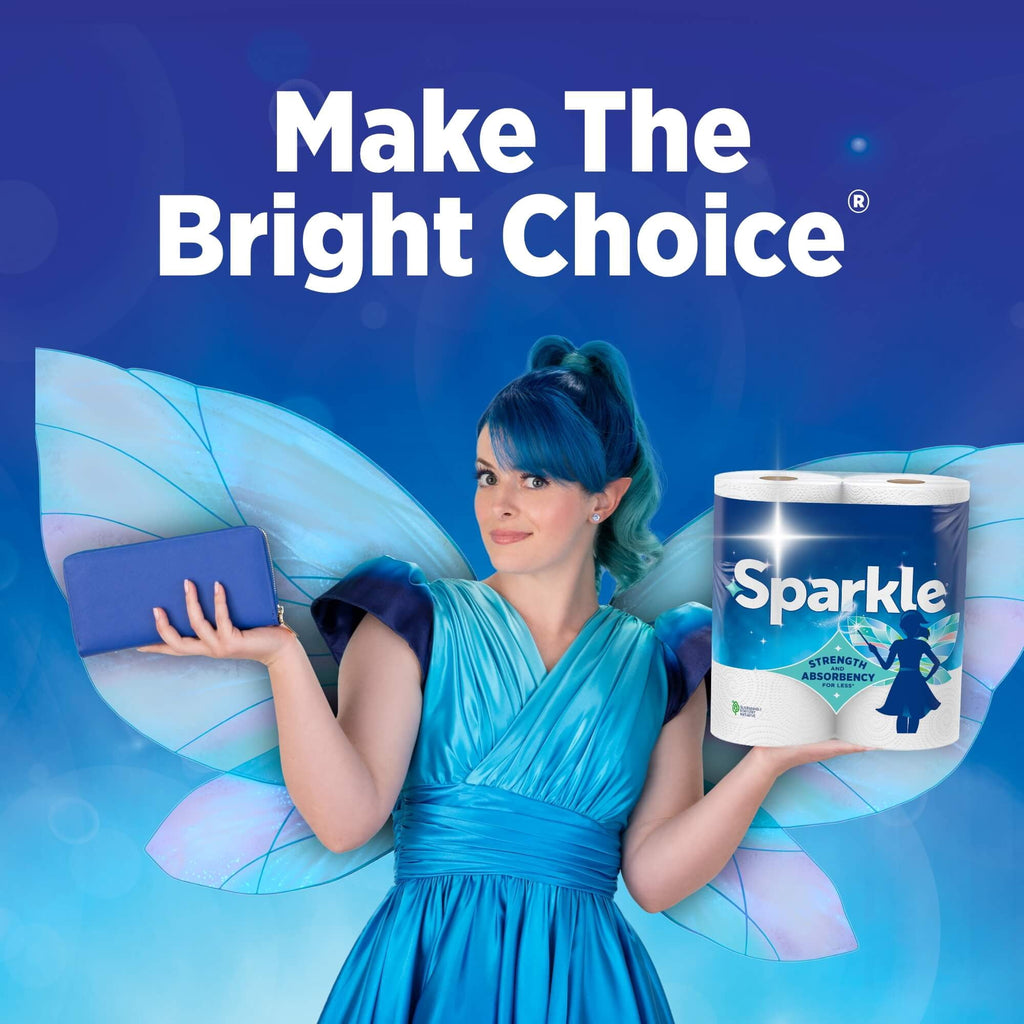 Sparkle Tear-A-Square Paper Towels, 3 Triple Rolls, 165 Sheets per Roll