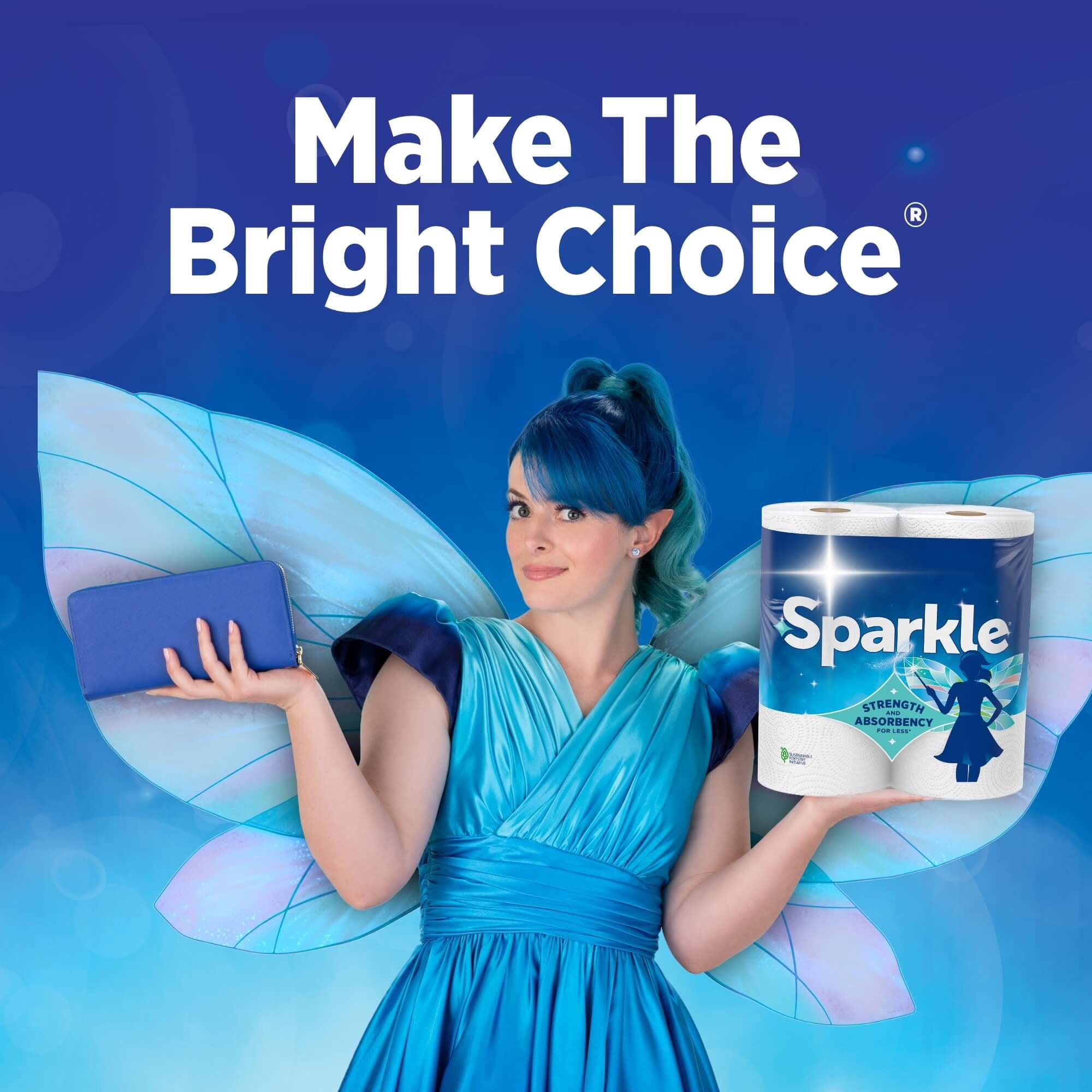 Sparkle Tear-A-Square Paper Towels, 3 Triple Rolls, 165 Sheets per Roll