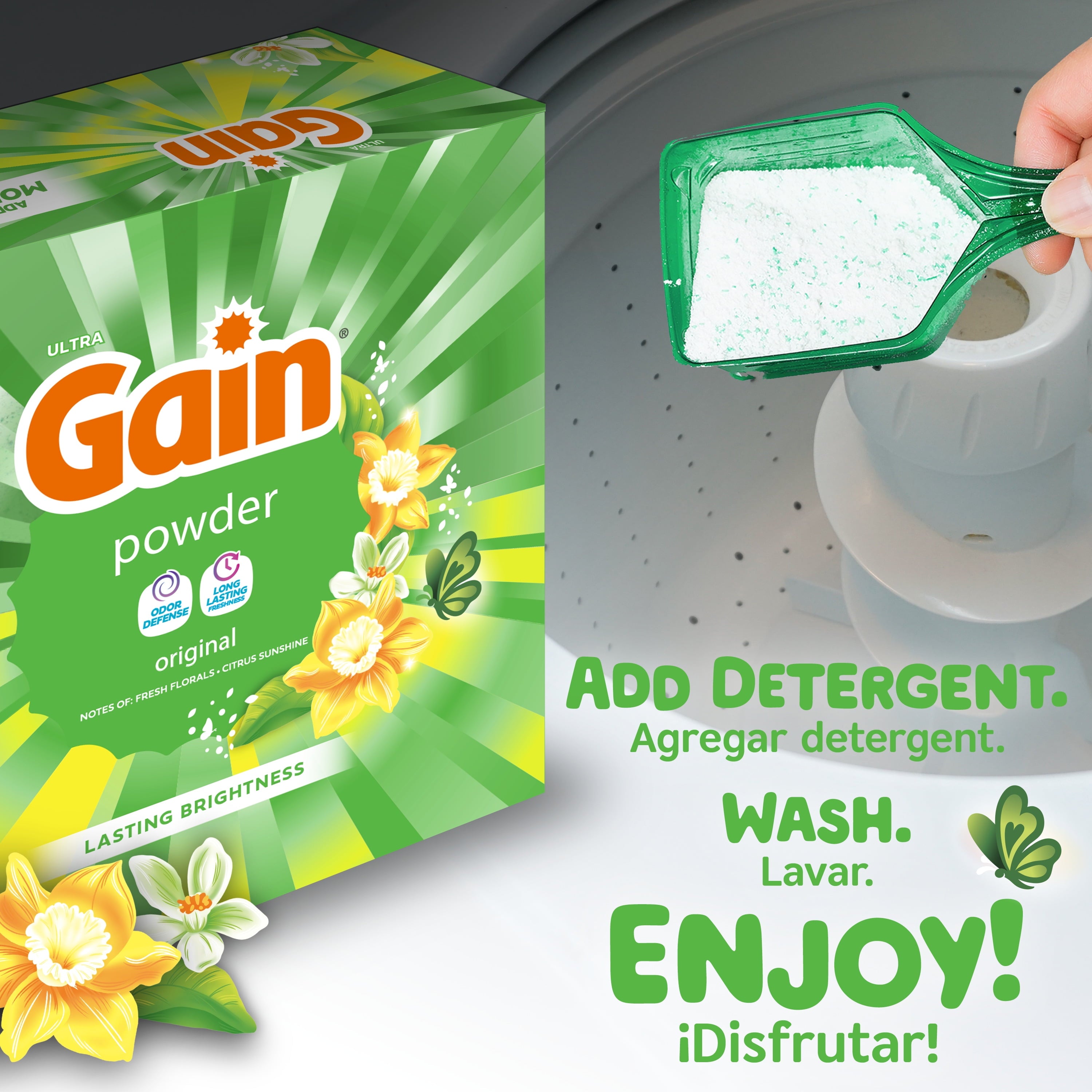 Gain Powder Laundry Detergent, Original Scent, 82 oz, 89 Loads