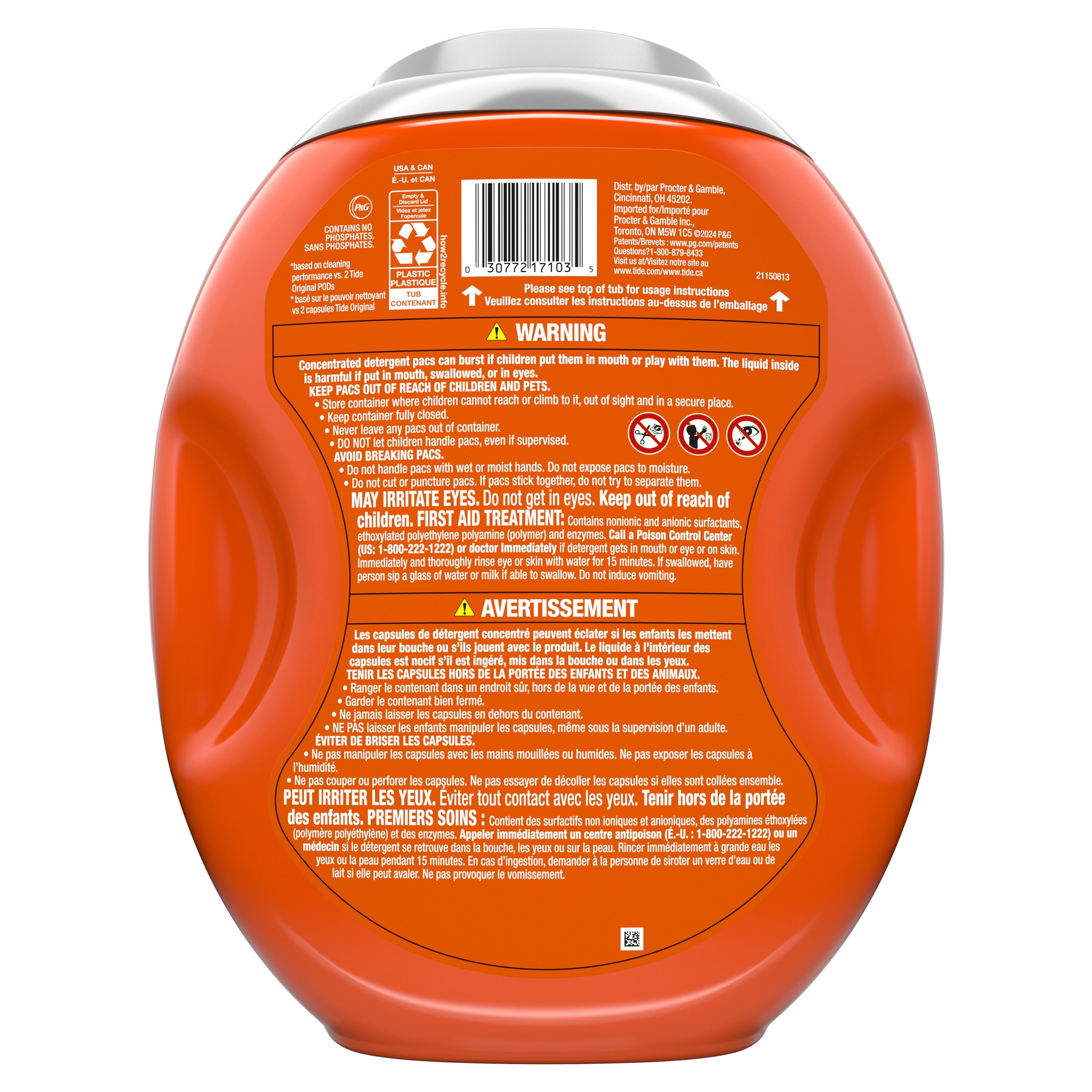 Tide Power PODS Laundry Detergent Pacs with Downy Soft Boosters, April Fresh Scent, 45 Count