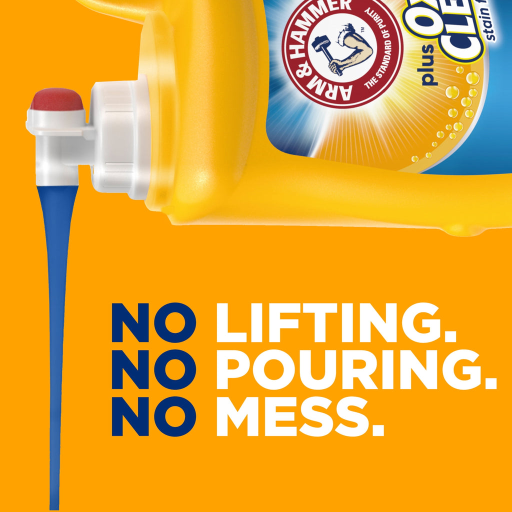 ARM & HAMMER Plus OxiClean Stain Fighters Liquid Laundry Detergent, Fresh Scent, 128 Loads
