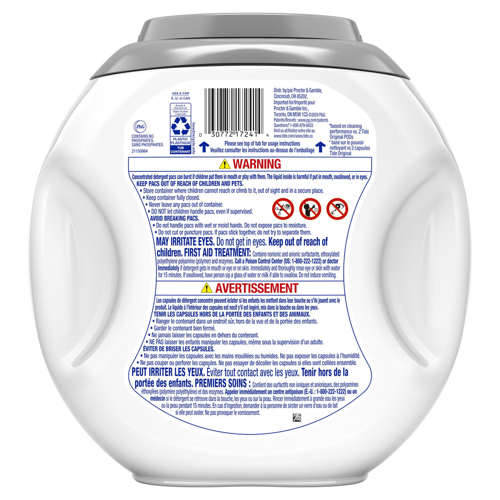Tide Power PODS Free and Gentle Odor Refresh Laundry Detergent Packs, 25 Count