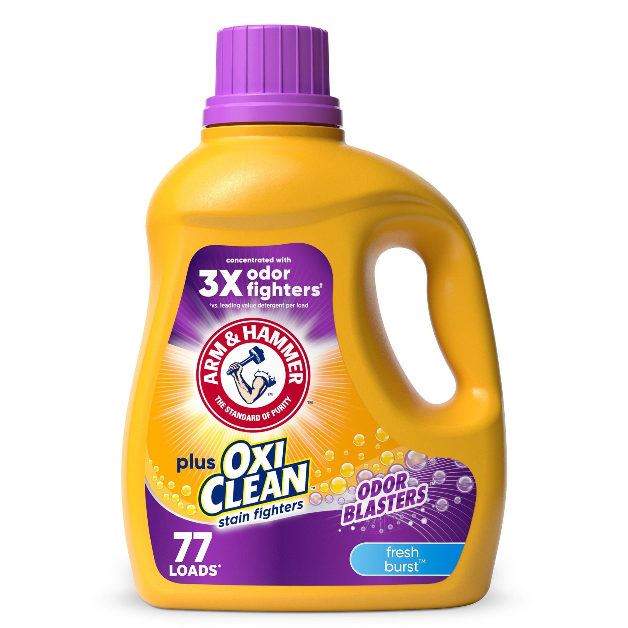 ARM & HAMMER Plus OxiClean Odor Blasters Fresh Burst, Liquid Laundry Detergent, 128 Loads