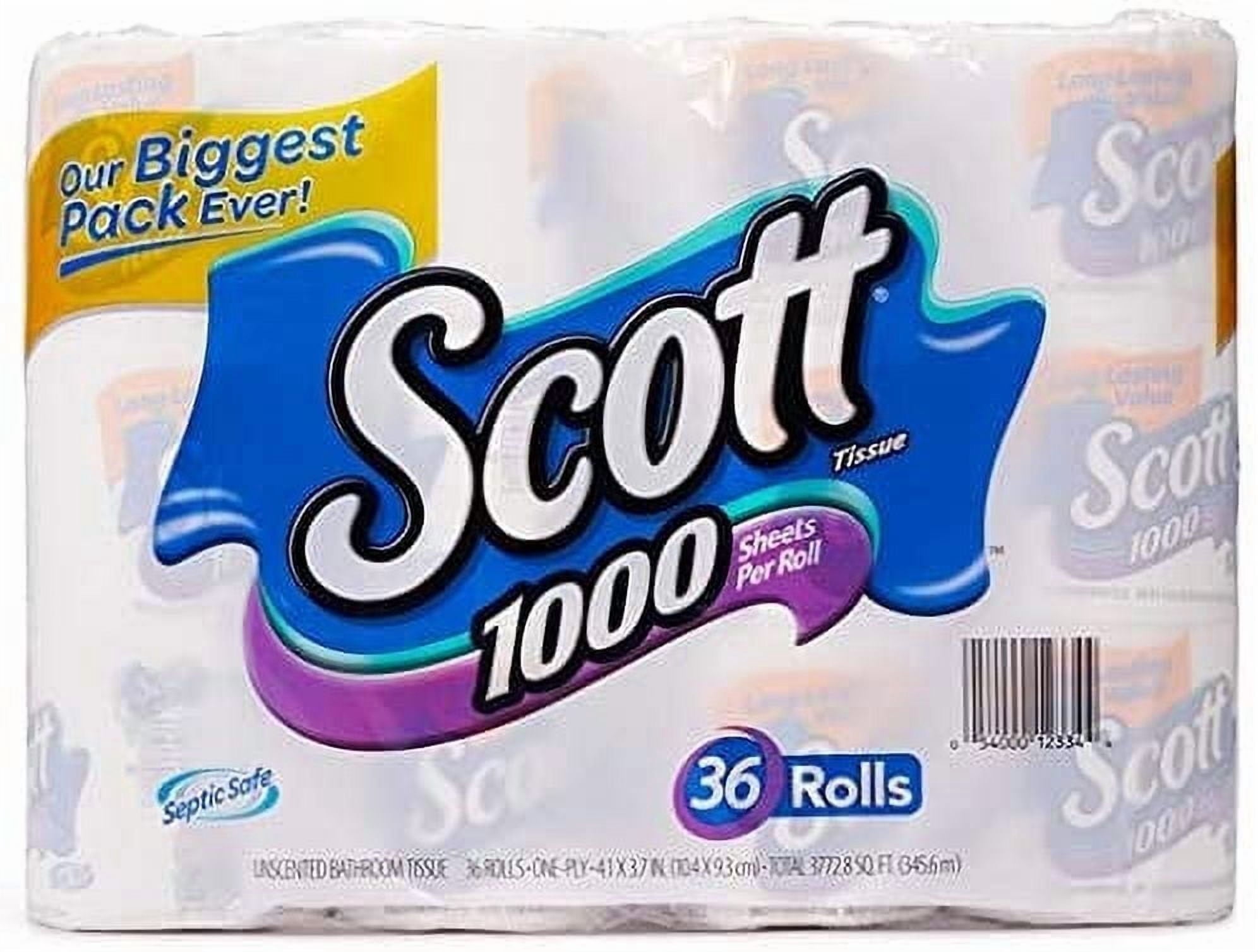 Avi Glatt Scott, 1000 Sheets Per Roll Toilet Paper, 36 Rolls Bath Tissue