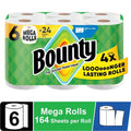 Bounty Paper Towels Select-A-Size White, 6 Mega Rolls, 164 Sheets Per Roll (Pack of 2)