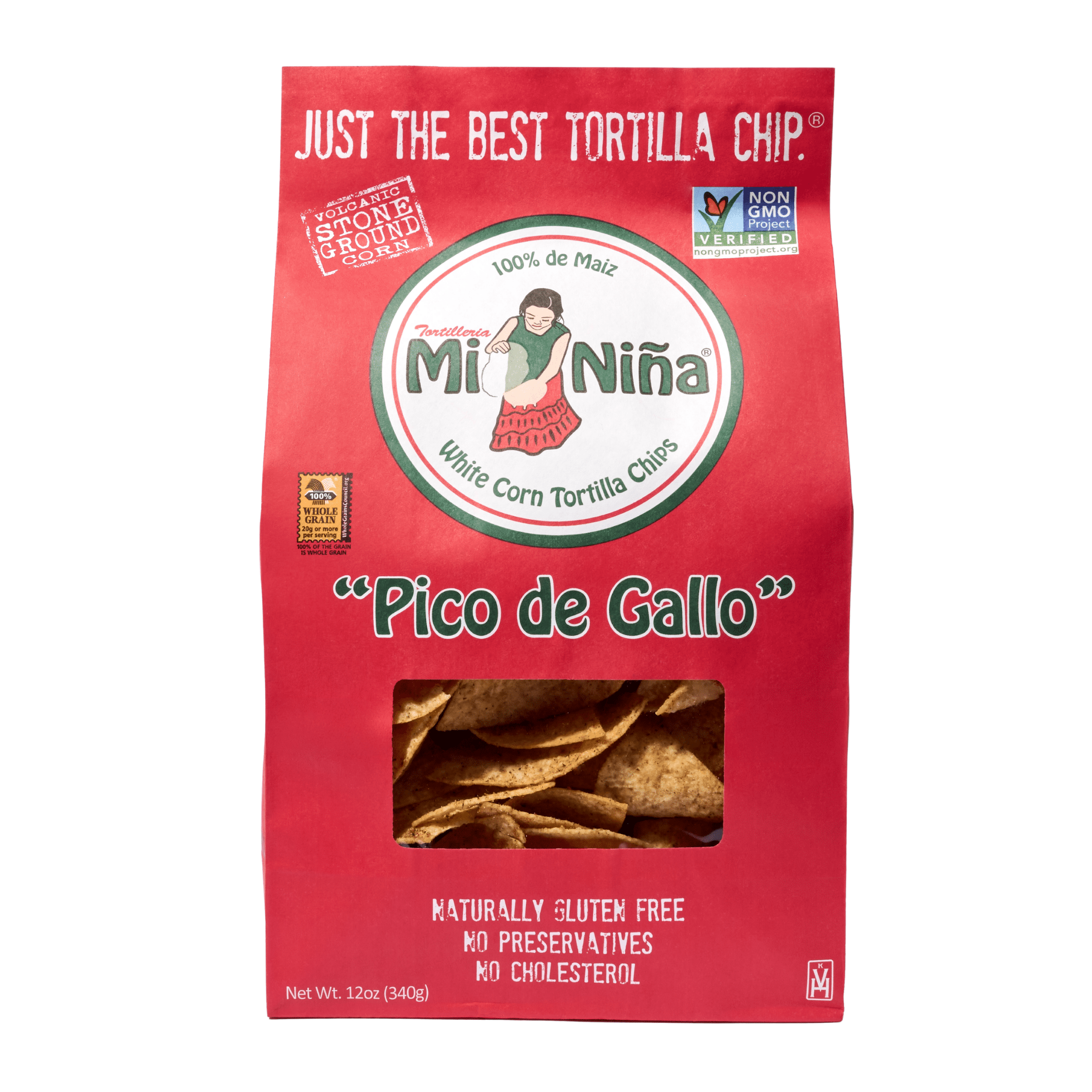 Mi Nina Pico de Gallo Tortilla Chips, 12oz Bag