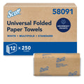 Scott Professional Universal Multifold Paper Towels, Bulk (58091), Absorbency Pockets, White, 9.2"x9.4" Towel, White, Compressed, Compact Case (250 Sheets/Pack, 12 Packs/Case, 3,000 Sheet Total)
