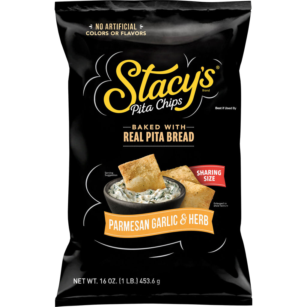 Stacy’s No Artificial Colors or Flavors Parmesan Garlic Pita Chips Bag, 16 oz