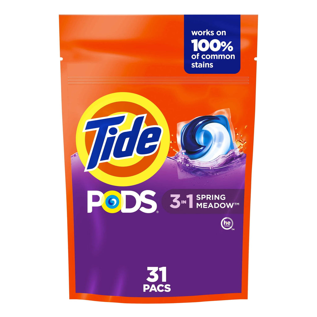 Tide PODS Liquid Laundry Detergent Packs, Spring Meadow Scent, 31 Count