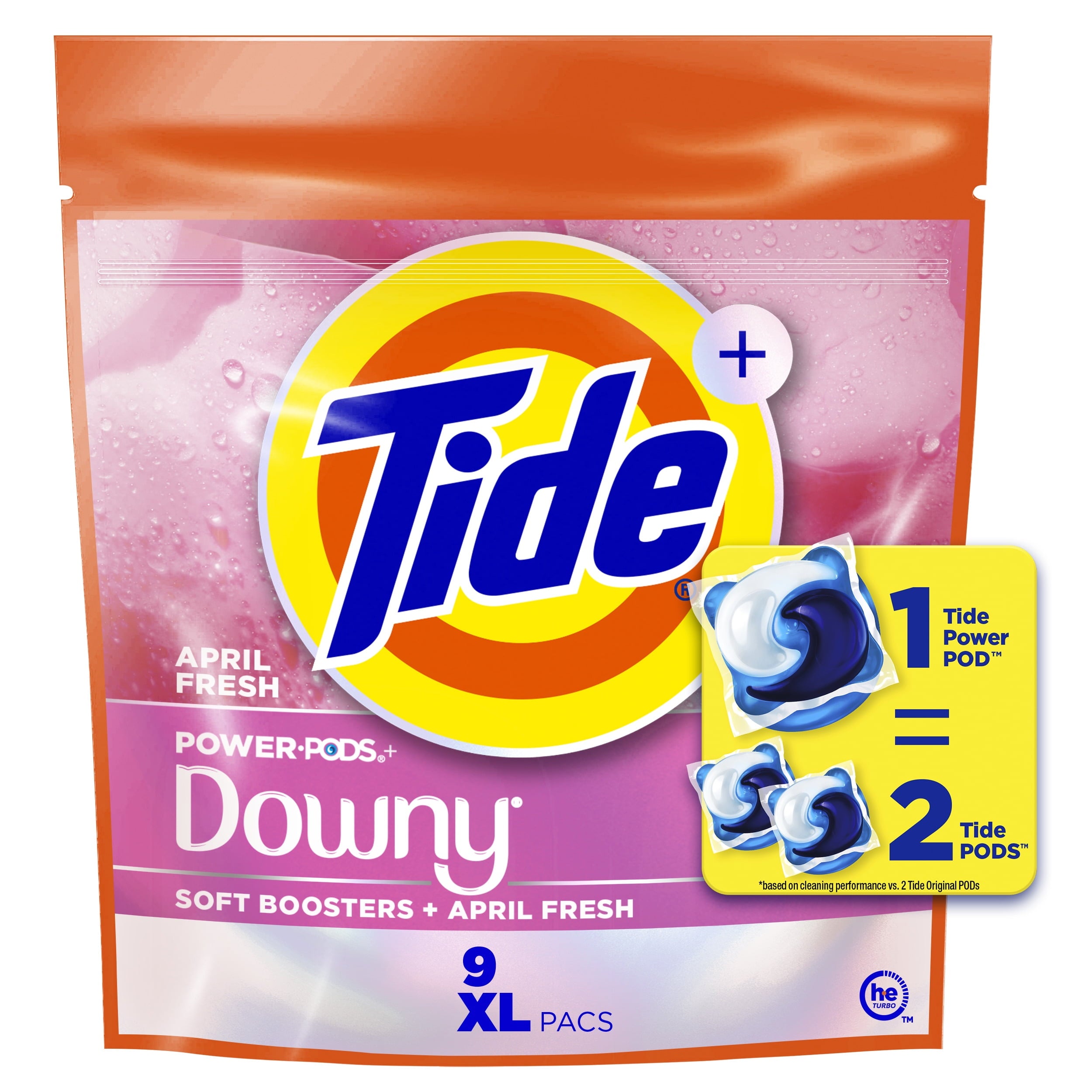 Tide Power PODS Laundry Detergent Pacs with Downy Soft Boosters, April Fresh Scent, 45 Count
