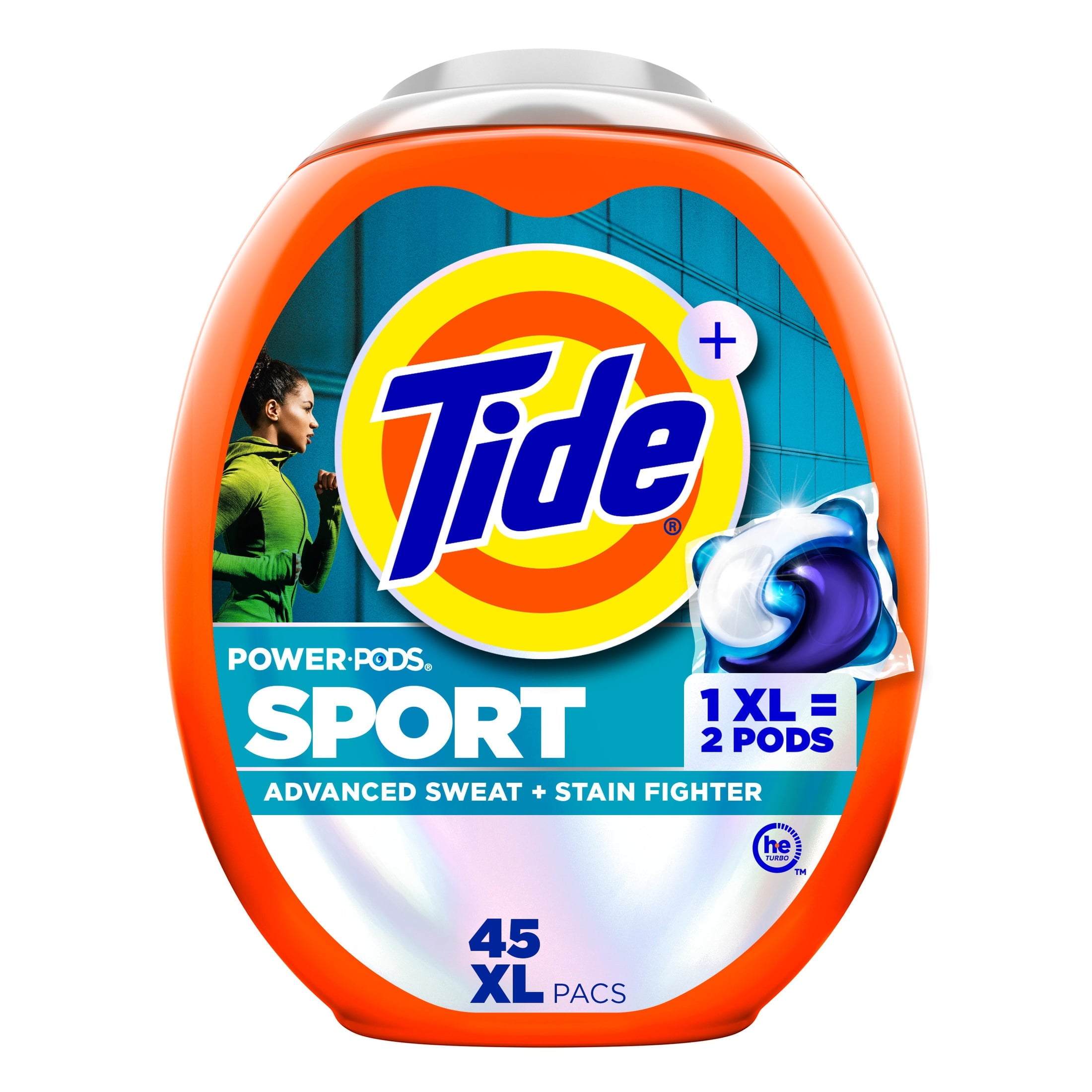 Tide Power Pods Laundry Detergent Soap Packs with Febreze, Sport Odor Defense, 45 Count