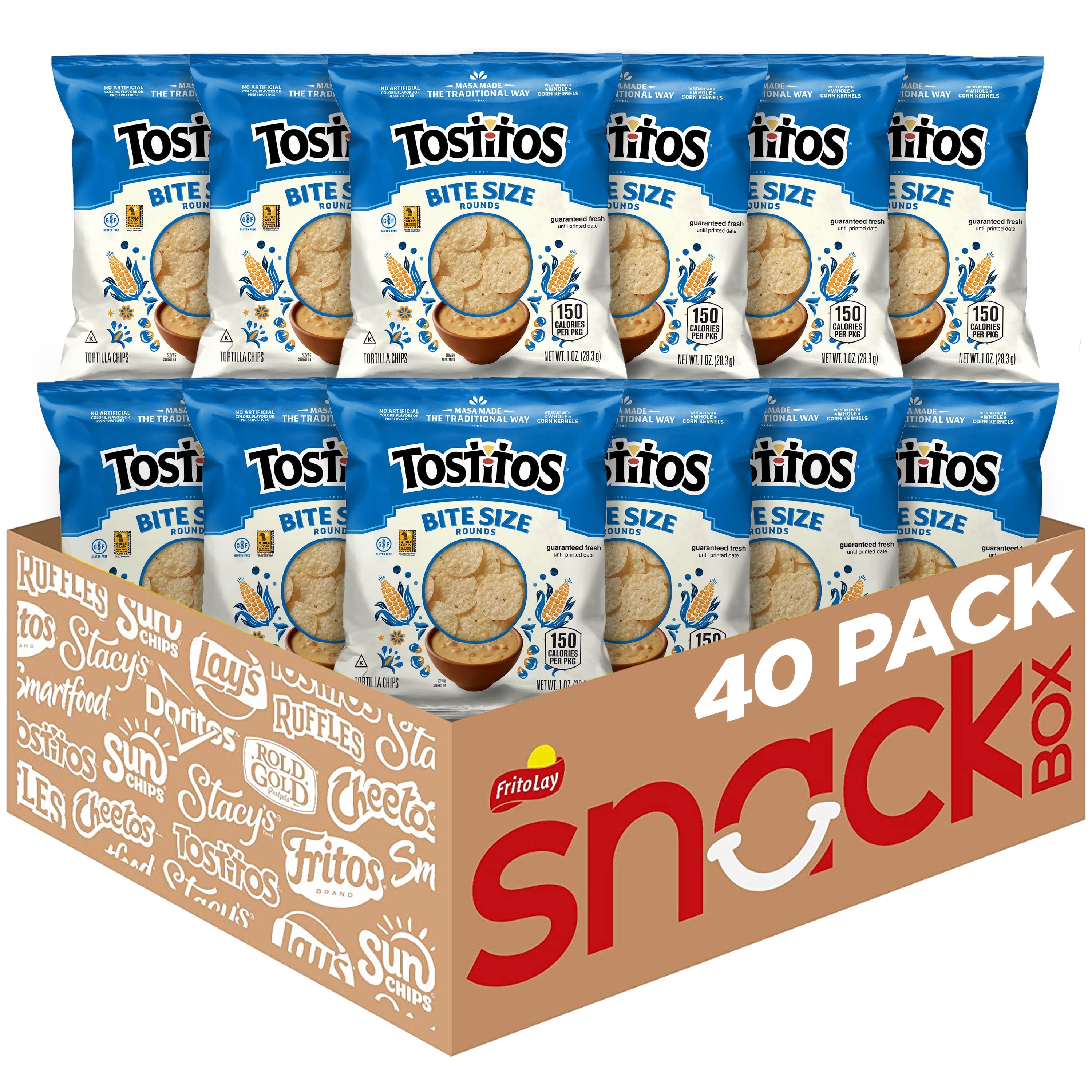 Tostitos Bite Size Rounds, Tortilla Chips, 1oz Bags (40 Pack)