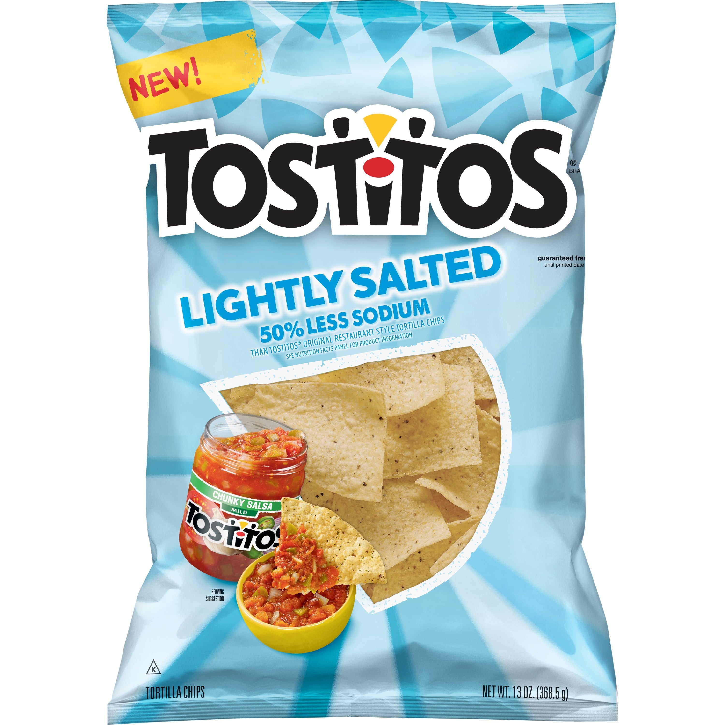 Tostitos Lightly Salted Restaurant Style Tortilla Chips, 13 oz Bag