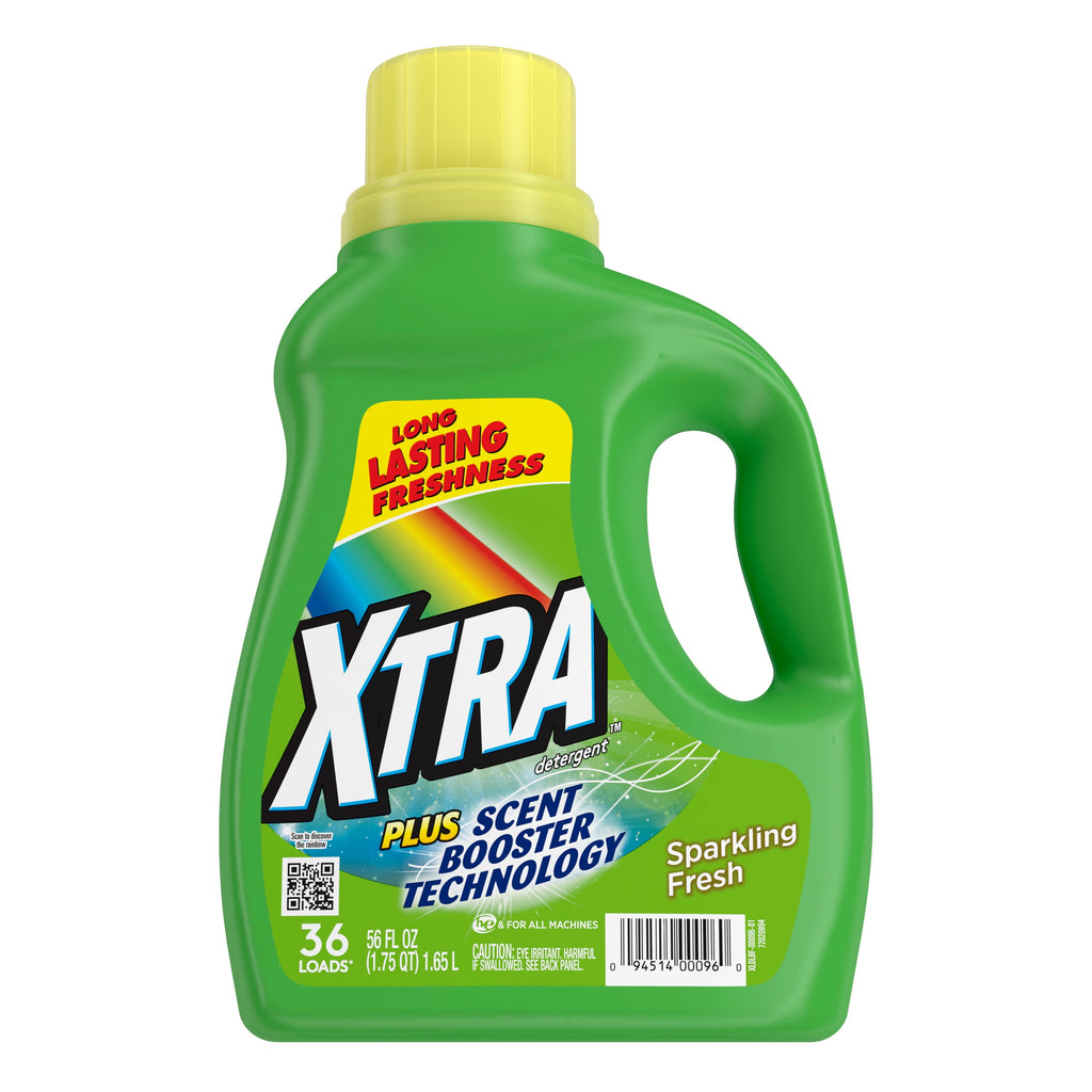 XTRA Plus Scent Booster Technology, Sparkling Fresh, 36 Loads Liquid Laundry Detergent, 56 Fl oz