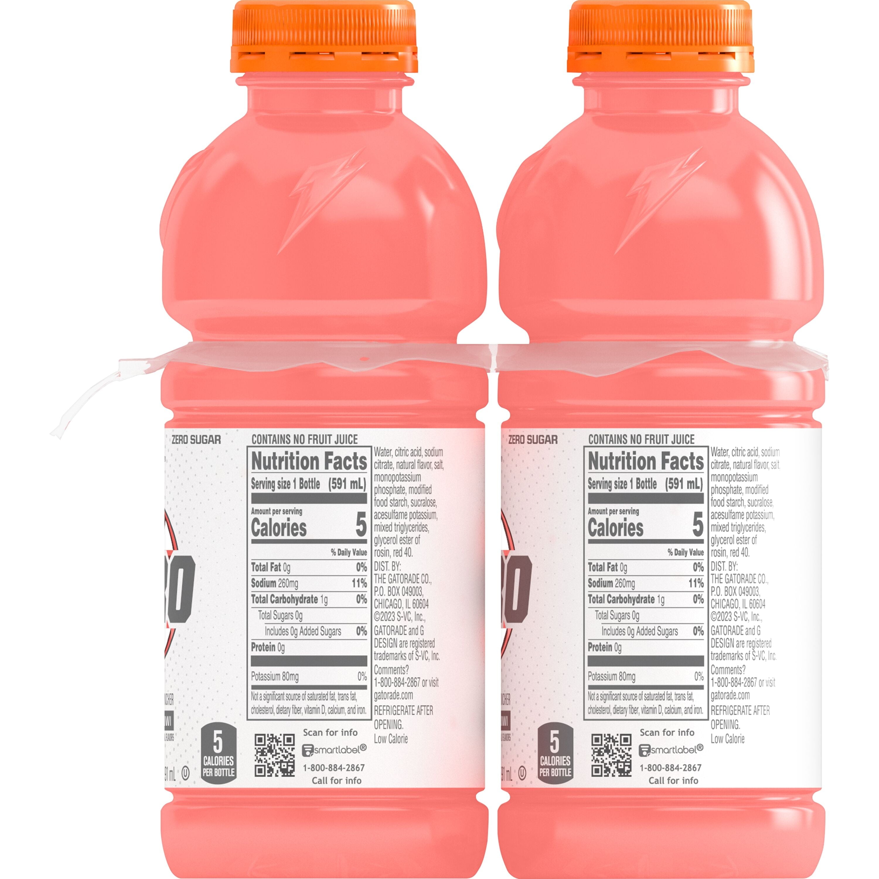 Gatorade Zero Sugar Thirst Quencher Glacier Cherry Sports Drinks, 20 fl oz, 8 Count Bottles