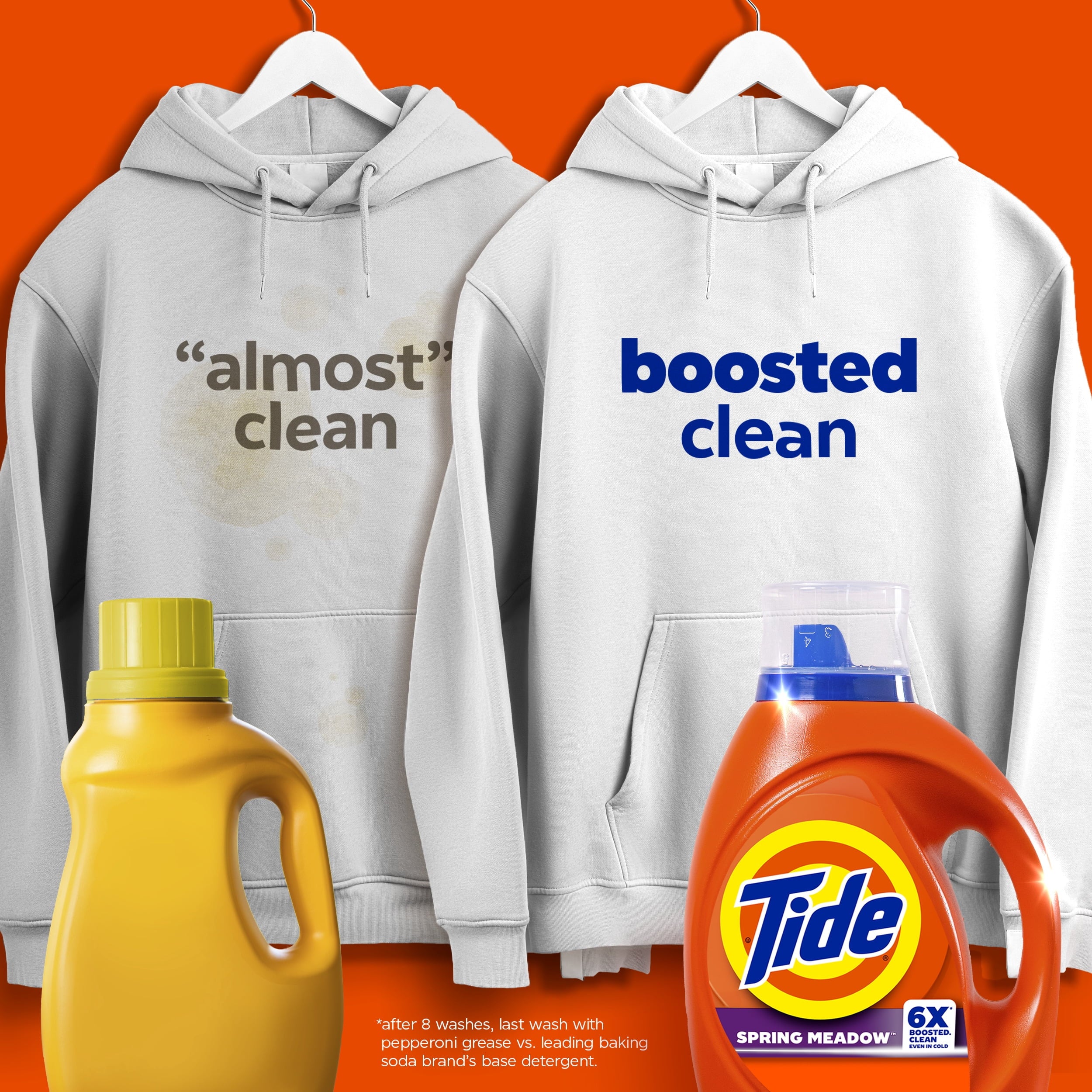Tide Laundry Detergent Liquid with 6X Boosted Cleaning Power, Spring Meadow Scent, 80 fl oz, 64 Loads